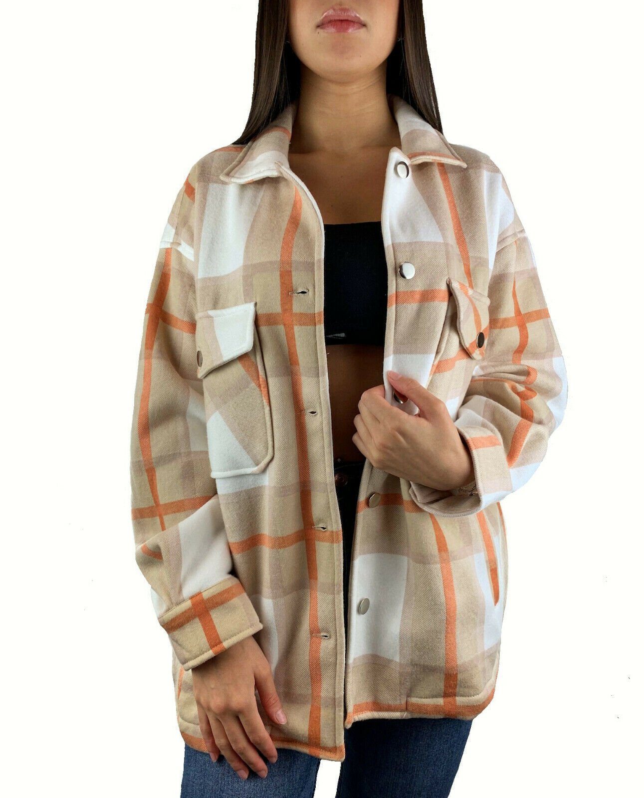 Worldclassca Flanellhemd Worldclassca Oversized Karo Hemd Hemdjacke Kariert Holzfällerhemd