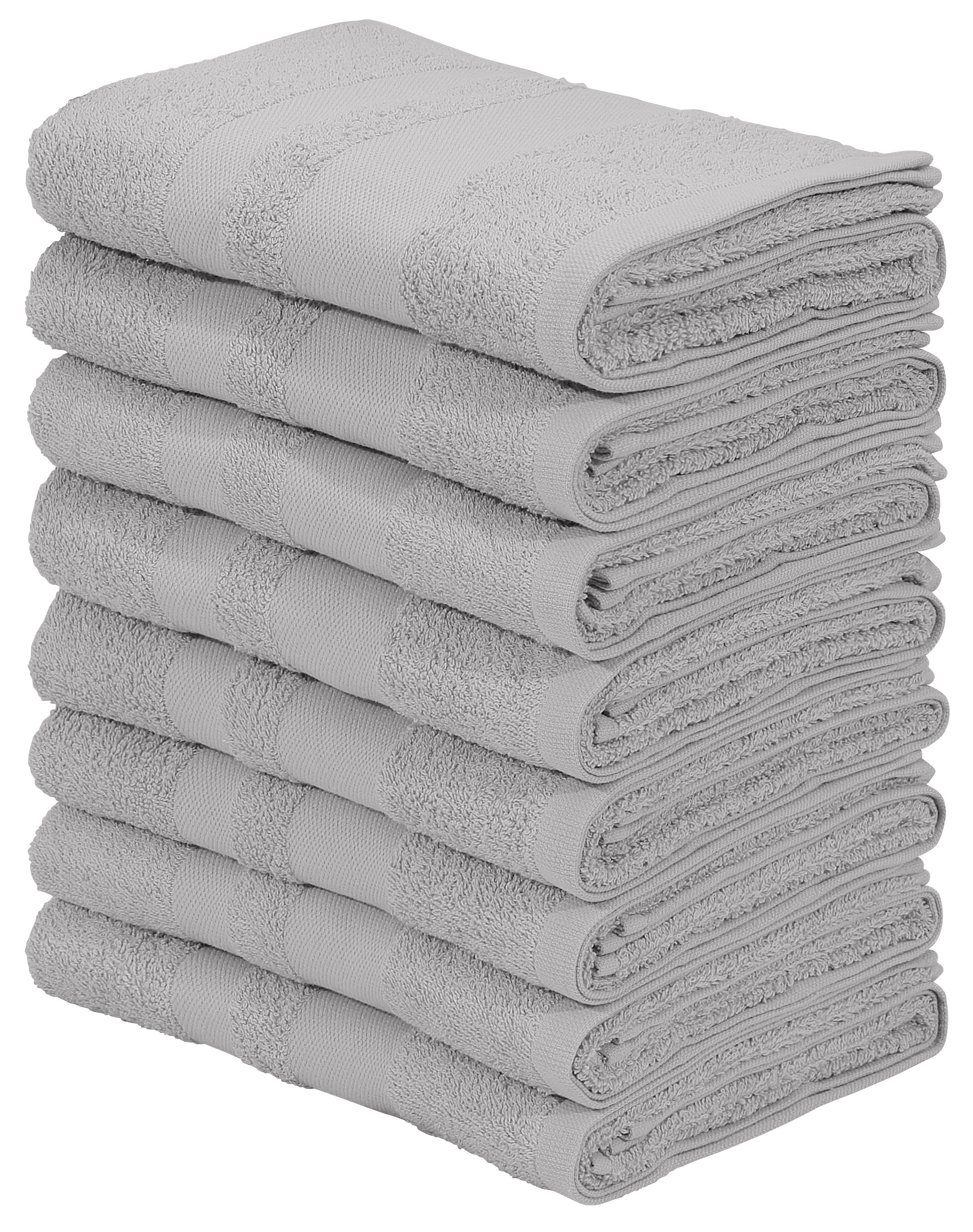 OTTO home Handtücher Vanessa, 8 Handtücher, 50x100cm, in Standard- und Premium-Qualität, Walkfrottee (Set, 8-St), Handtücher mit Bordüre, 100% Baumwolle, einfarbig, weich