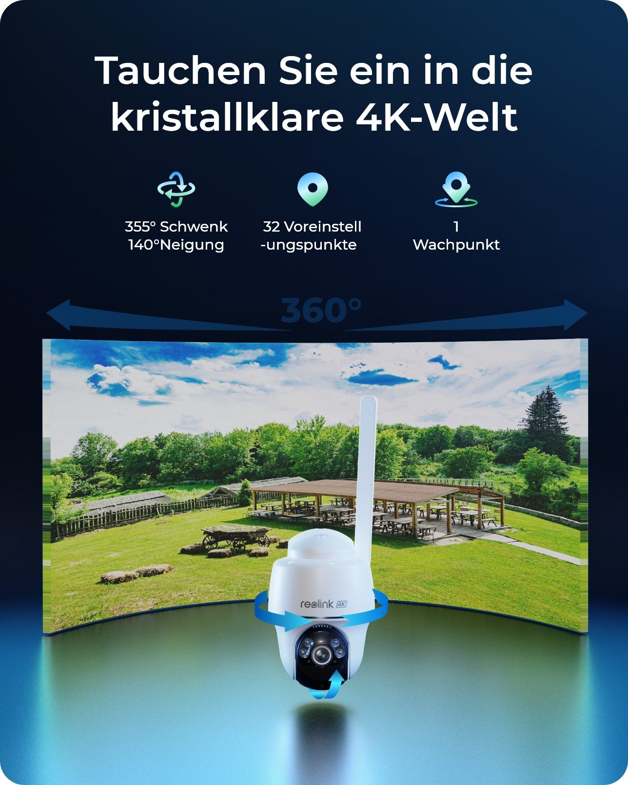 Reolink Überwachungskamera Akku Go PT Ultra+Solarpanel 4G LTE (Außenbereich, 8MP,4K,Intelligente Erkennung,355°&140° PTZ)