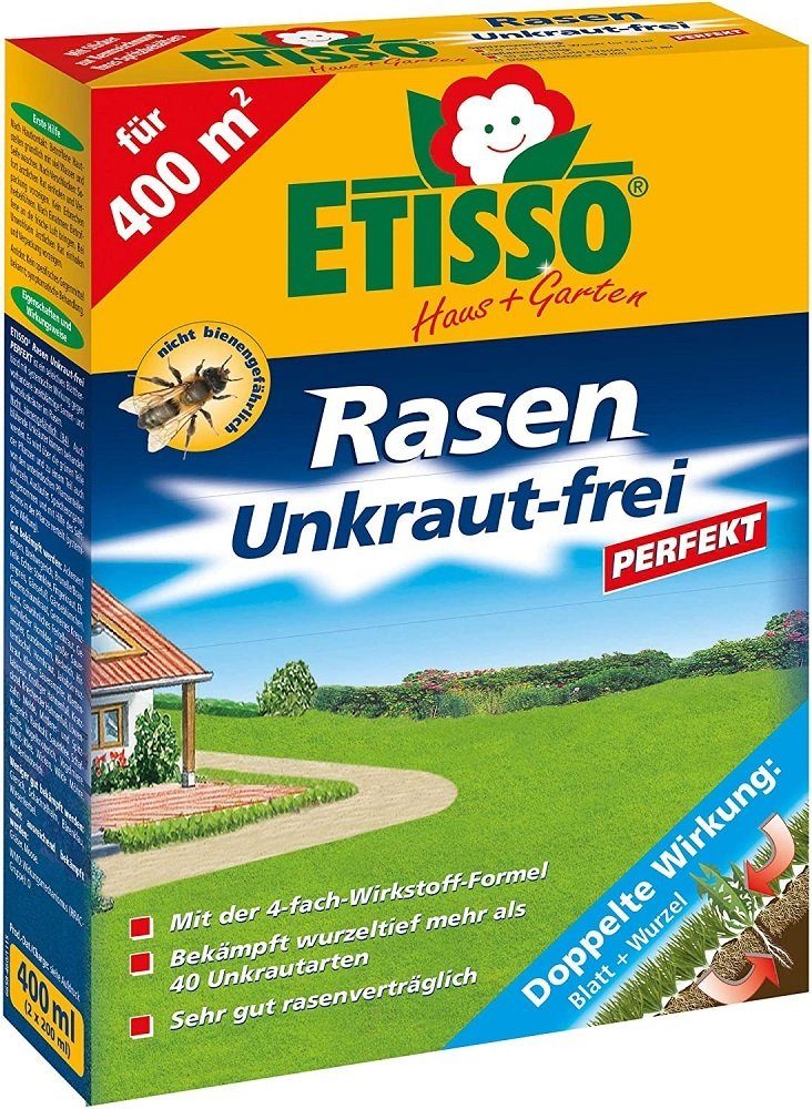 Unkrautbekämpfungsmittel Etisso Rasen Unkrautfrei perfekt 2x200 ml