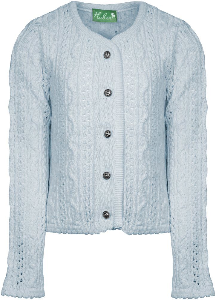 Huber Mode & Tracht Strickjacke 'Alia' für Mädchen, Eisblau