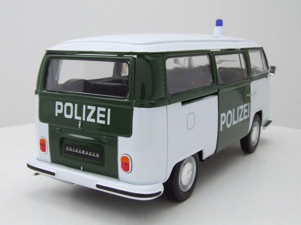 Welly Modellauto VW T2 Bus 1972 Polizei, Maßstab 1:24