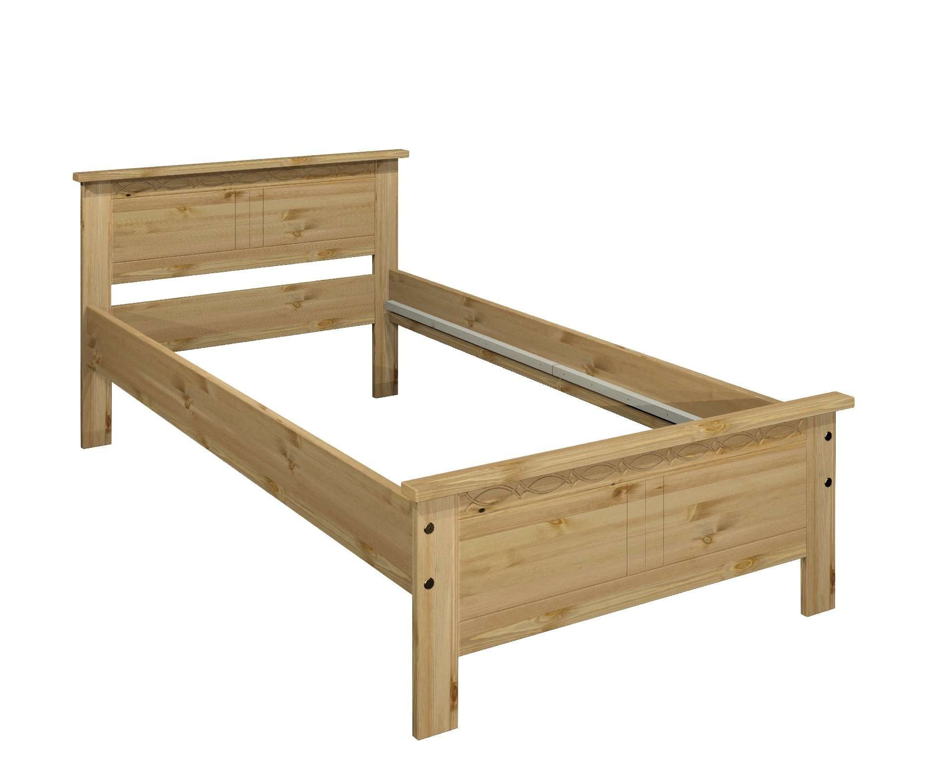 OTTO home Massivholzbett Indra, Landhausstil, edles Design,zertifiziertes Massivholz (Breite/Belastbarkeit 180cm/220 KG, 140cm/180 KG, 90cm/120 KG), mit Kopftei – Bild 4 von 5