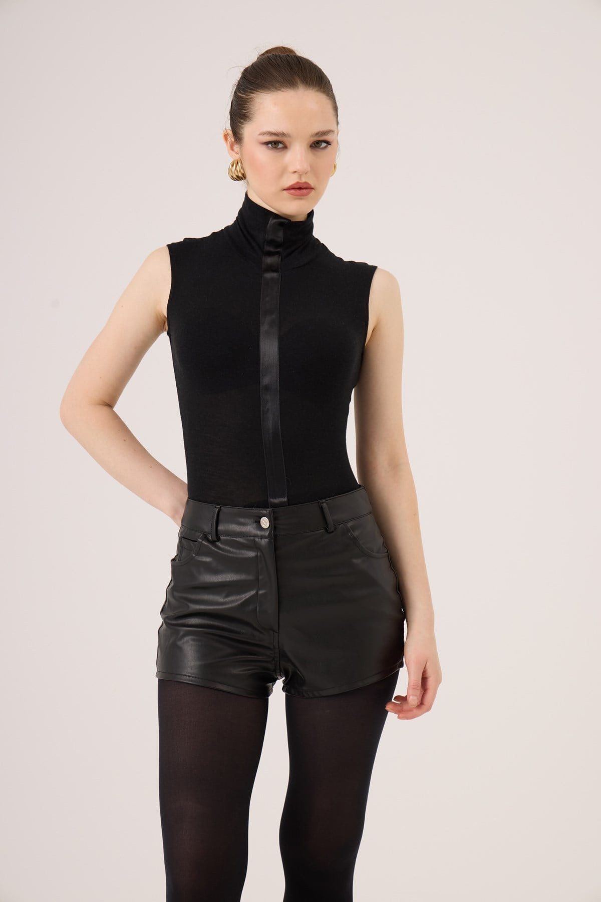 Blusentop Ärmelloses Fischerhals Cashmere Top