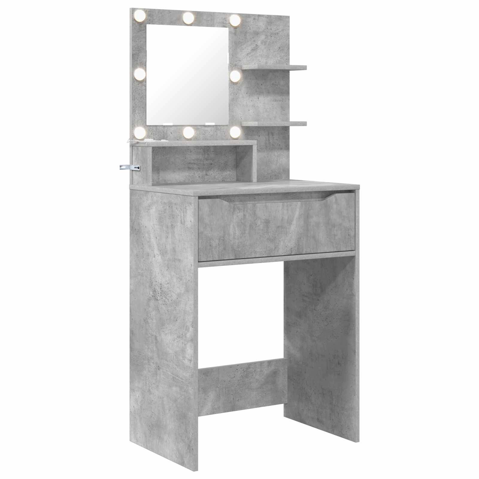 vidaXL Schminktisch Schlafzimmer-Frisiertische Betongrau 80 x 39,6 x 135 cm (1-St)