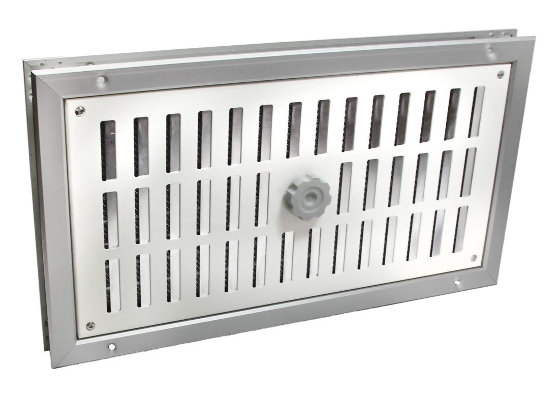 Lüftungsgitter Lüftungsgitter LG-4020 DORA-SW Schiebegitter Alu-Weiss 448 x 248 mm, stufenlos regulierbar