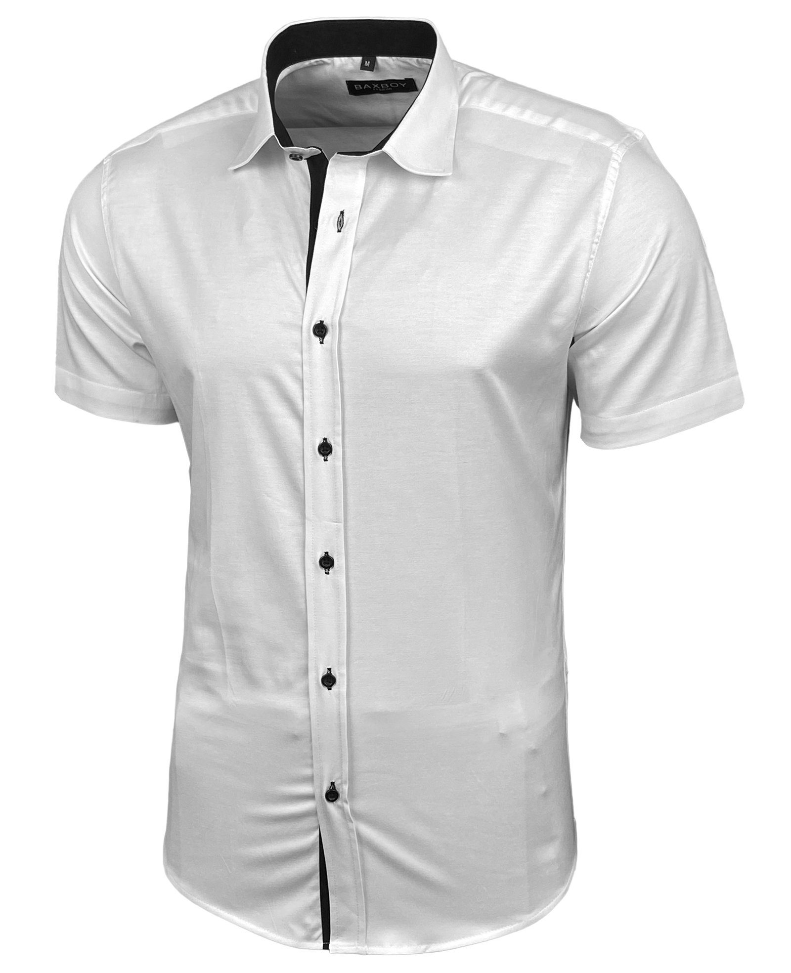 Baxboy Langarmhemd Kurzarmhemd Herren Hemd Bügelleichtes Slim Fit Kentkragen Uni B-455