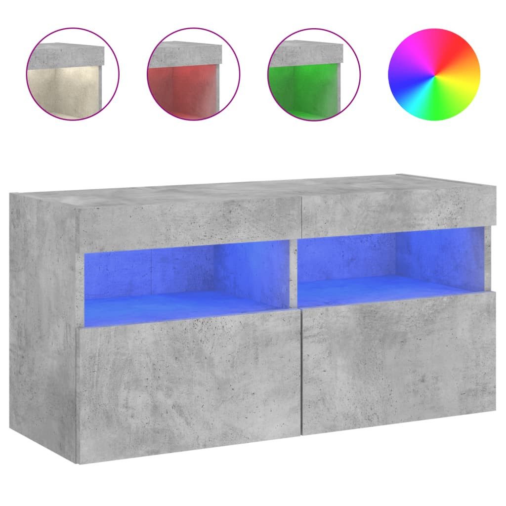 vidaXL TV-Wand TV-Wandschrank mit LED-Leuchten Betongrau günstig online kaufen