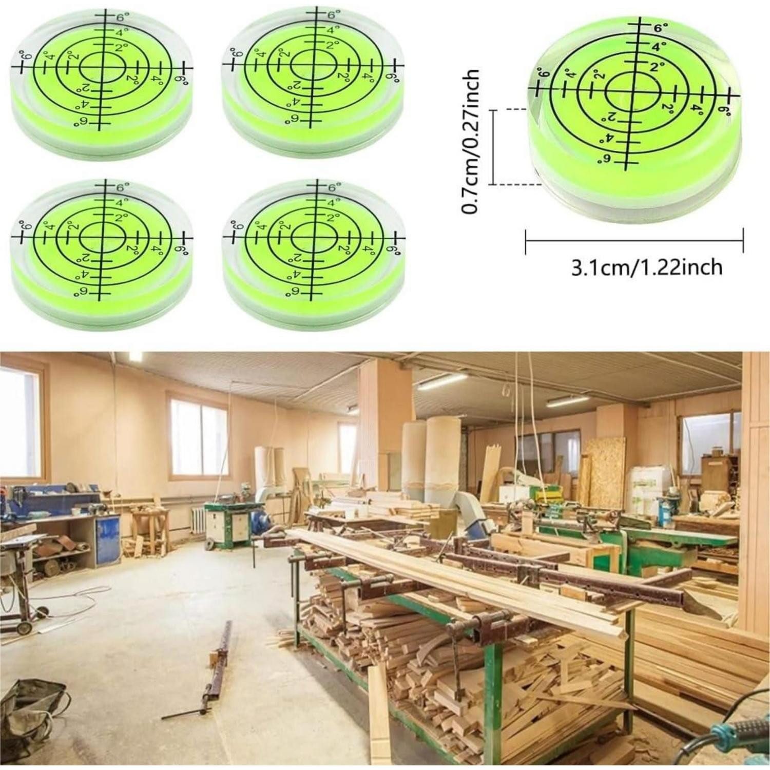 LuxusKollektion Wasserwaage Wasserwaage Dosenlibelle Mini 32 mm 4er Set Weiß Gelb