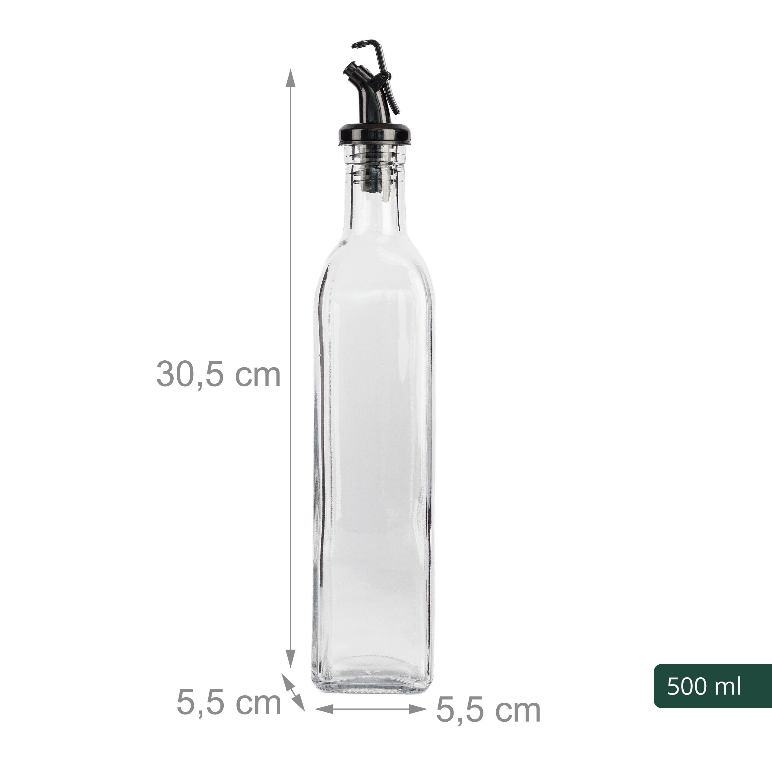 relaxdays Ölspender Öl Flasche mit Bambsuregal 4er Set, (4-tlg) – Bild 4 von 5