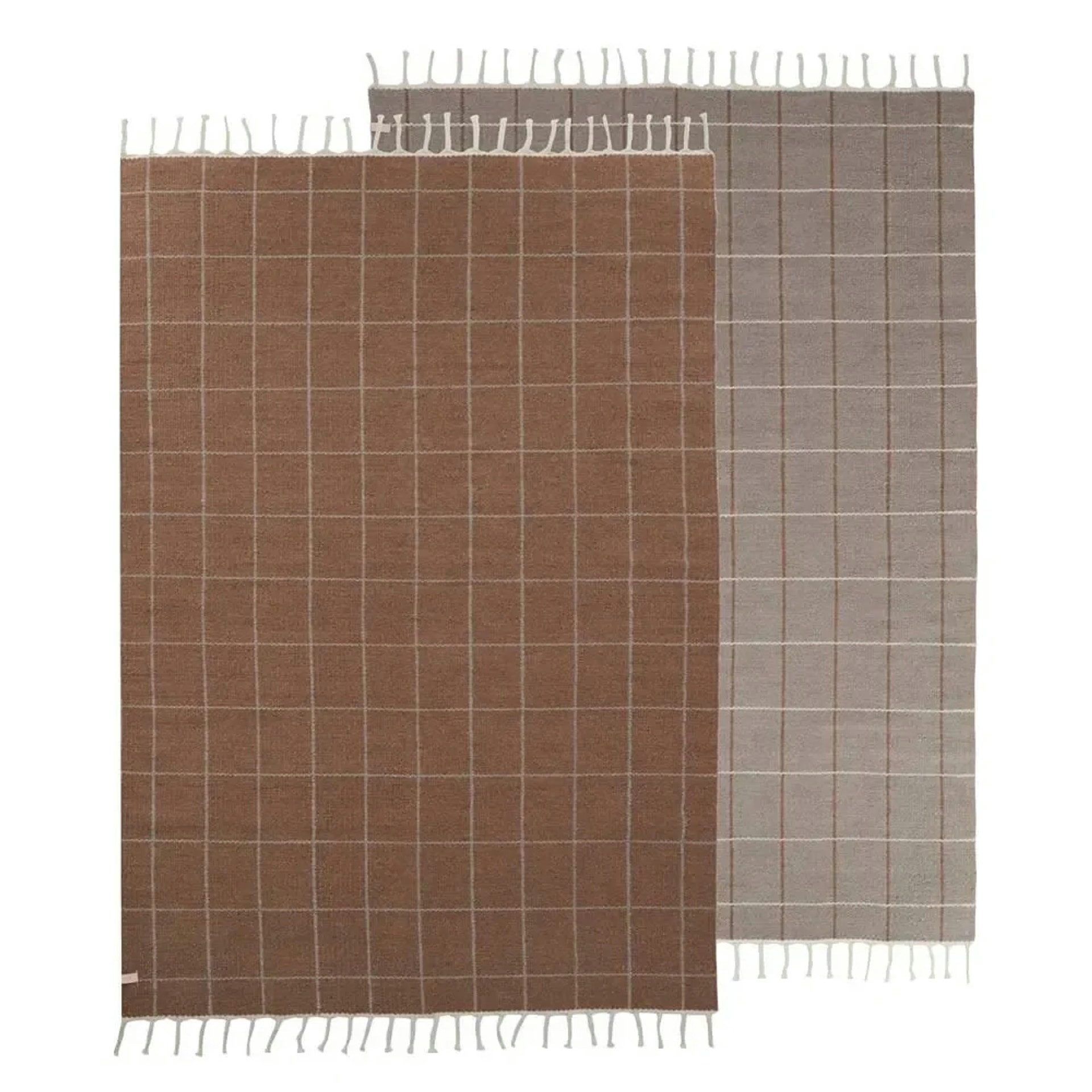 OYOY Kinderteppich Kinderteppich Grid caramel/beige
