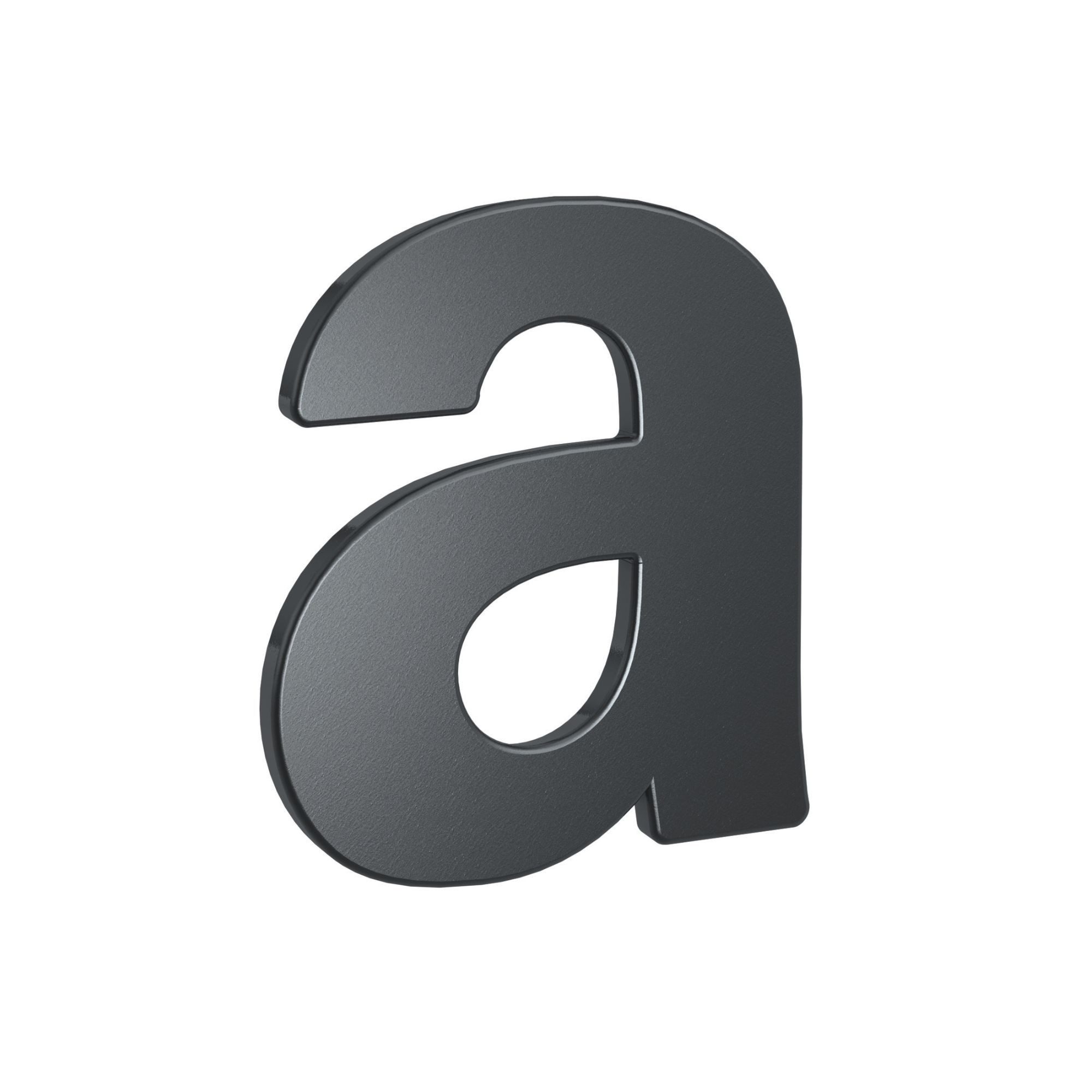 BASI Hausnummer, (Packung), aus Stahl, anthrazit, Wetterfest, Buchstabe a