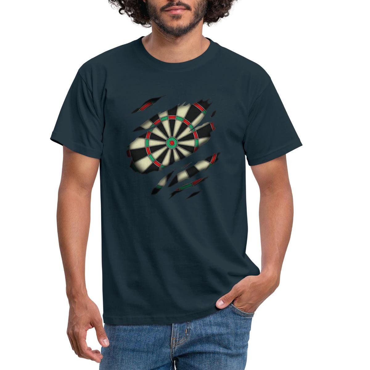 Spreadshirt T-Shirt Darts Lives In Me Ripped Design Dartboard Dart Fan Gift günstig online kaufen