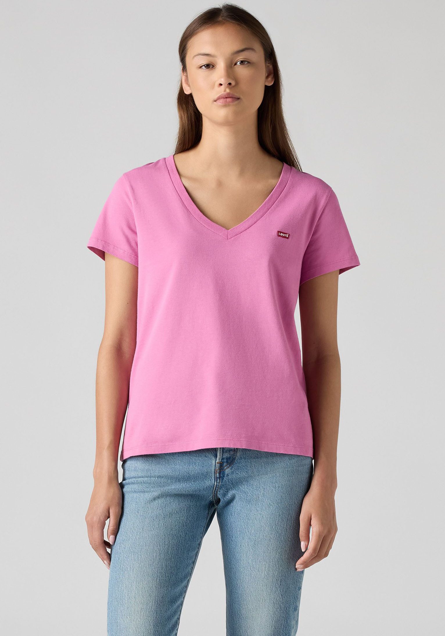 Levi's® V-Shirt Perfect Tee mit kleinem Batwing- Logo – Bild 4 von 5
