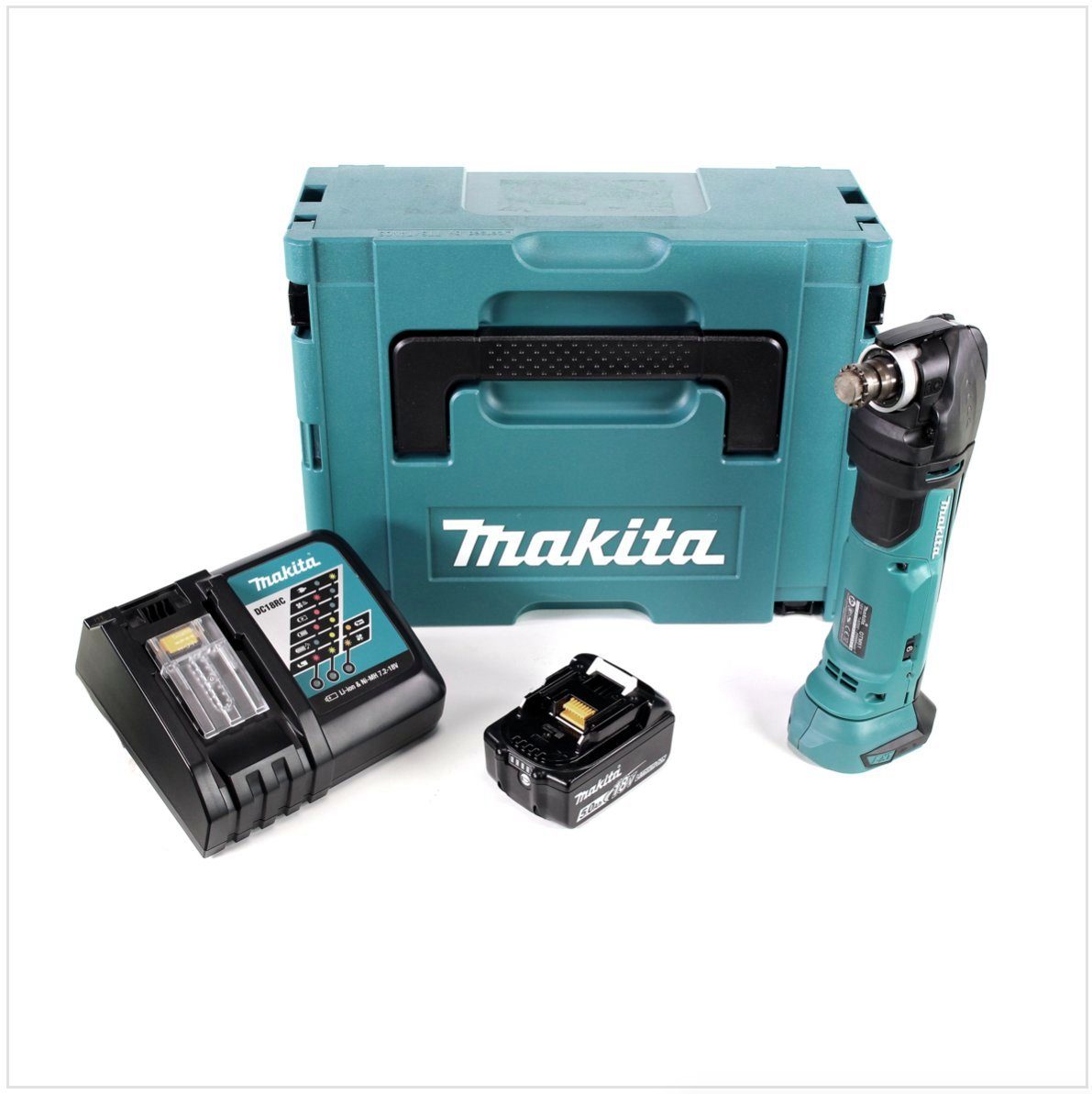 Thumbnail - Makita Akku-Multifunktionswerkzeug DTM 51 RT1J 18V Li-Ion Akku Multifunktionswerkzeug im Makpac + 1x BL