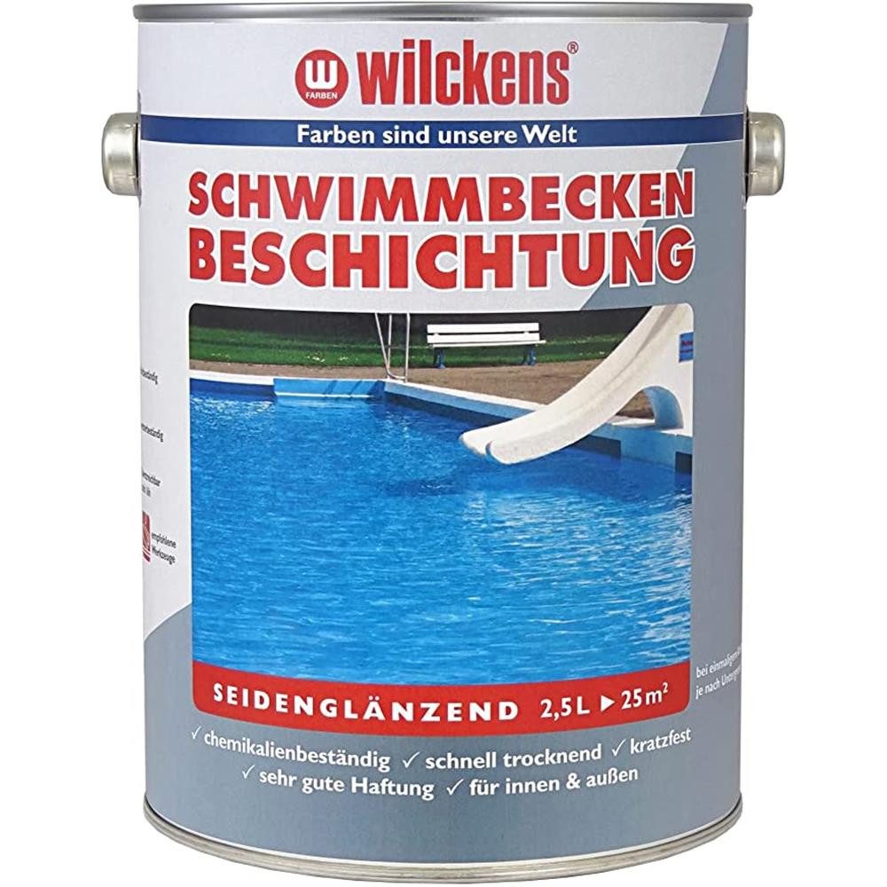 Wilckens Farben Zementfarbe Schwimmbeckenbeschichtung 2,5 L Poolfarbe Schwimmbeckenfarbe, Beschichtung von Schwimmbecken und Betonuntergründen