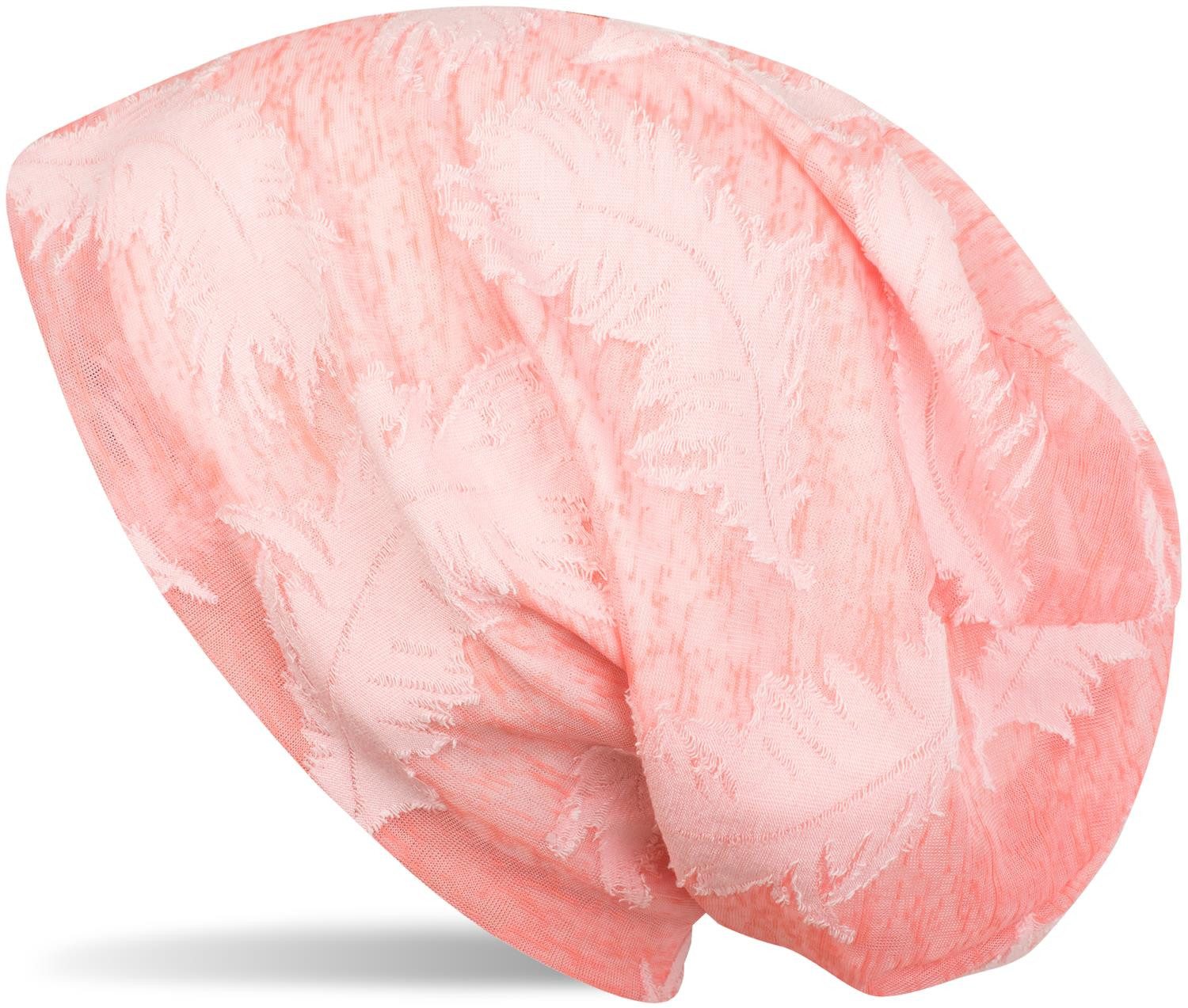 Beanie Beanie mit Feder Muster