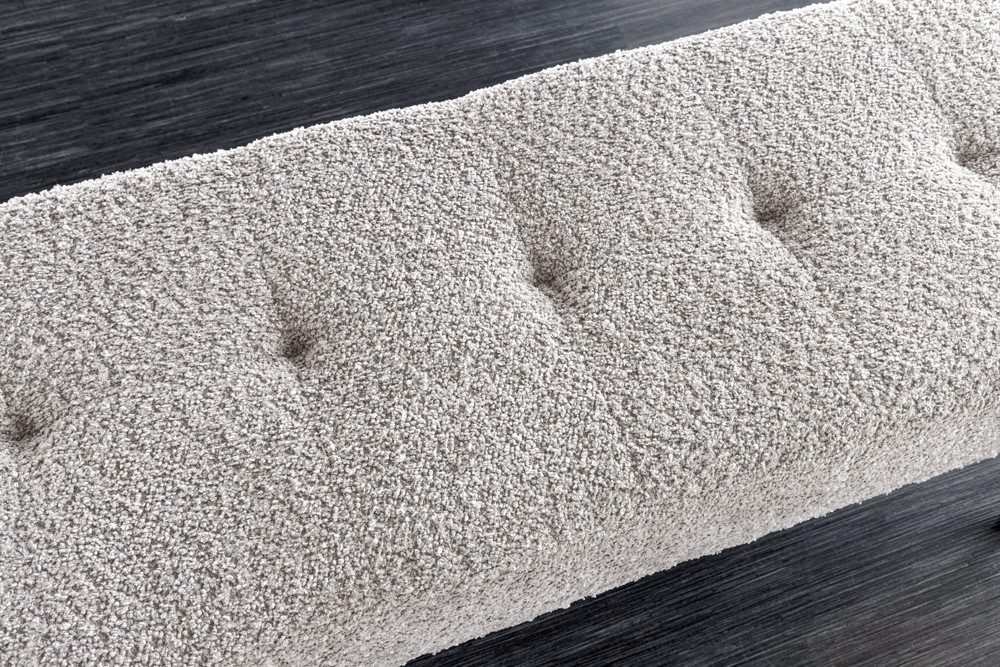 riess-ambiente Sitzbank BOUTIQUE 100cm champagner greige/schwarz – Bouclé-Stoff, Metallbeine (Einzelartikel, 1-St), weicher Teddystoff mit modernem Look – ideal – Bild 4 von 5
