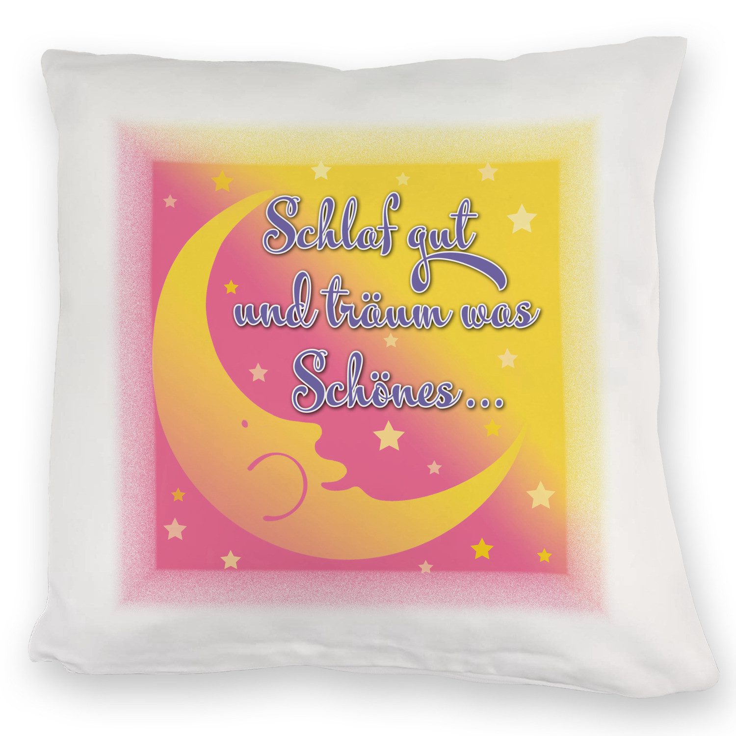 speecheese Dekokissen Schlaf gut und träum was Schönes Kuschelkissen mit Mond und Sterne