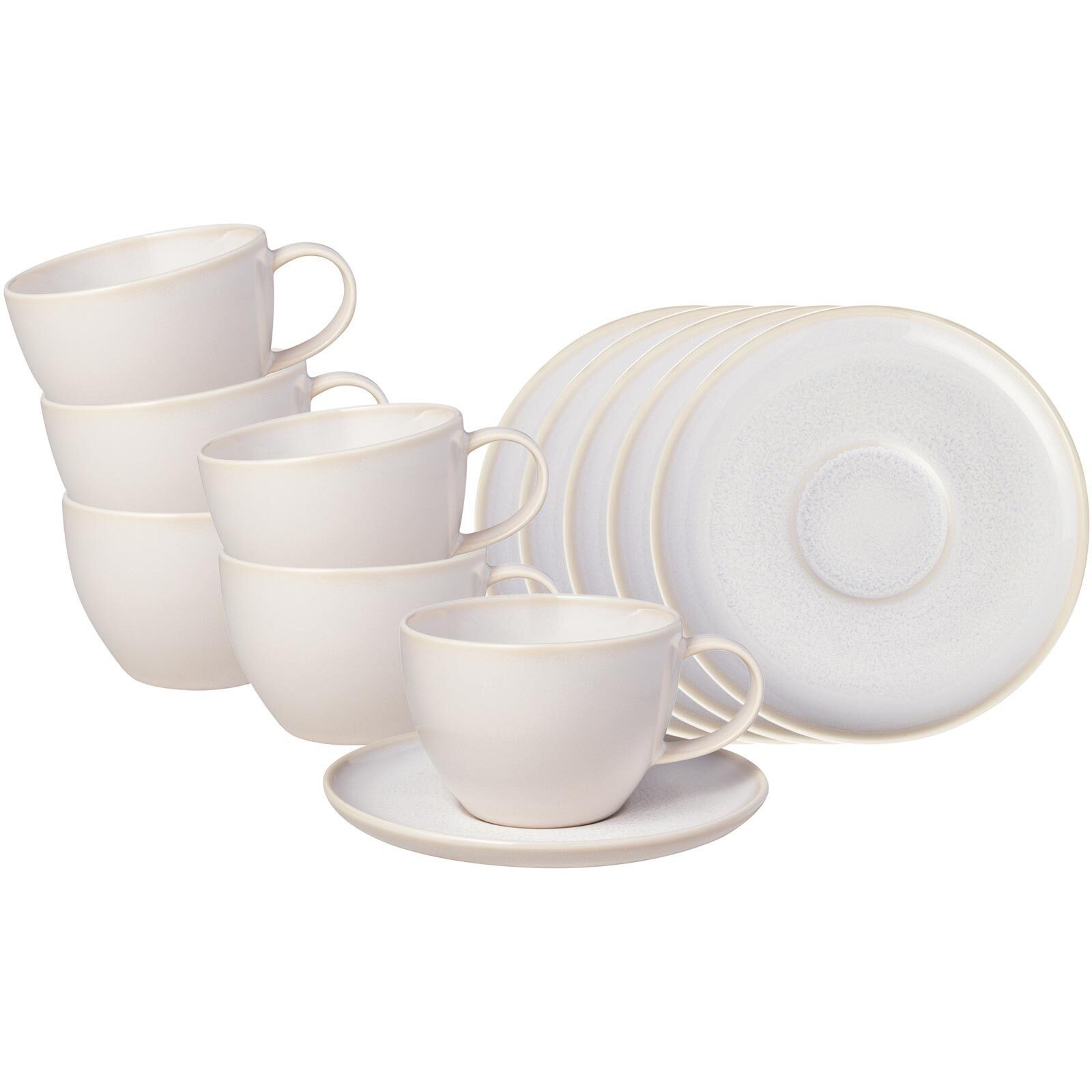 like. by Villeroy & Boch Tasse Crafted Kaffeetassen mit Untertassen 170 ml, 12-tlg., Porzellan