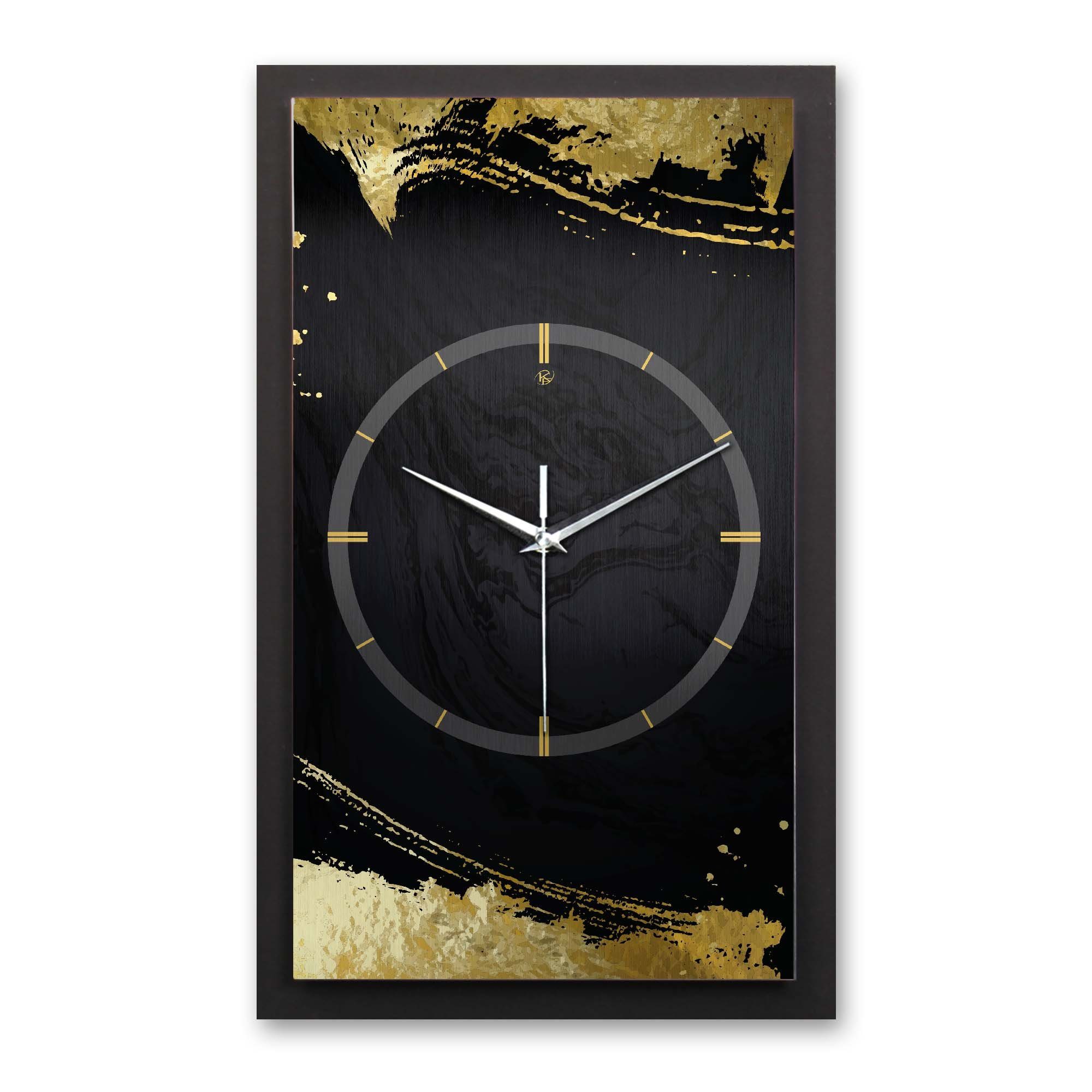 Wanduhr 3D Designer-Wanduhr Gold on Black