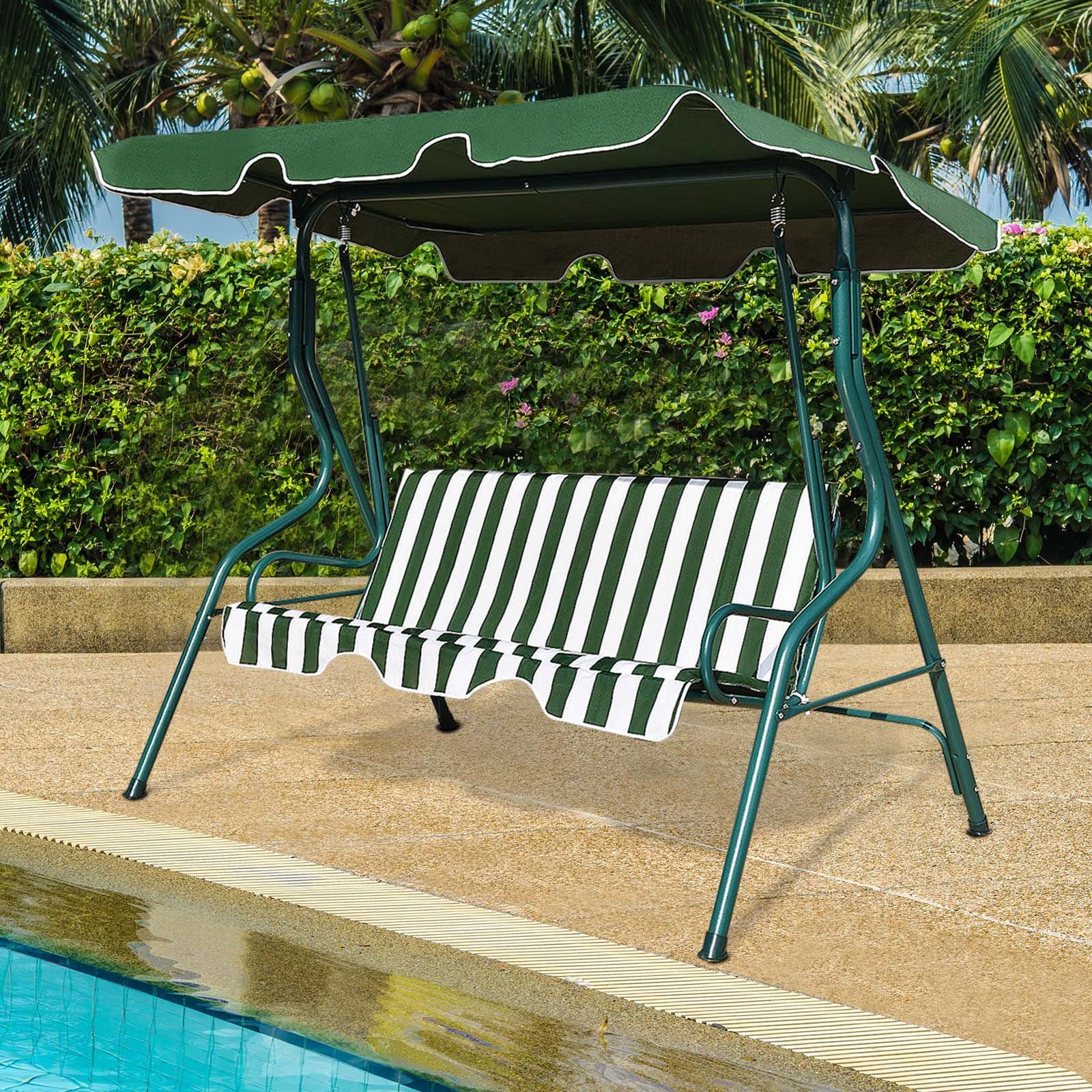 COSTWAY Hollywoodschaukel Gartenbank, 3-Sitzer, mit Sonnendach, günstig online kaufen