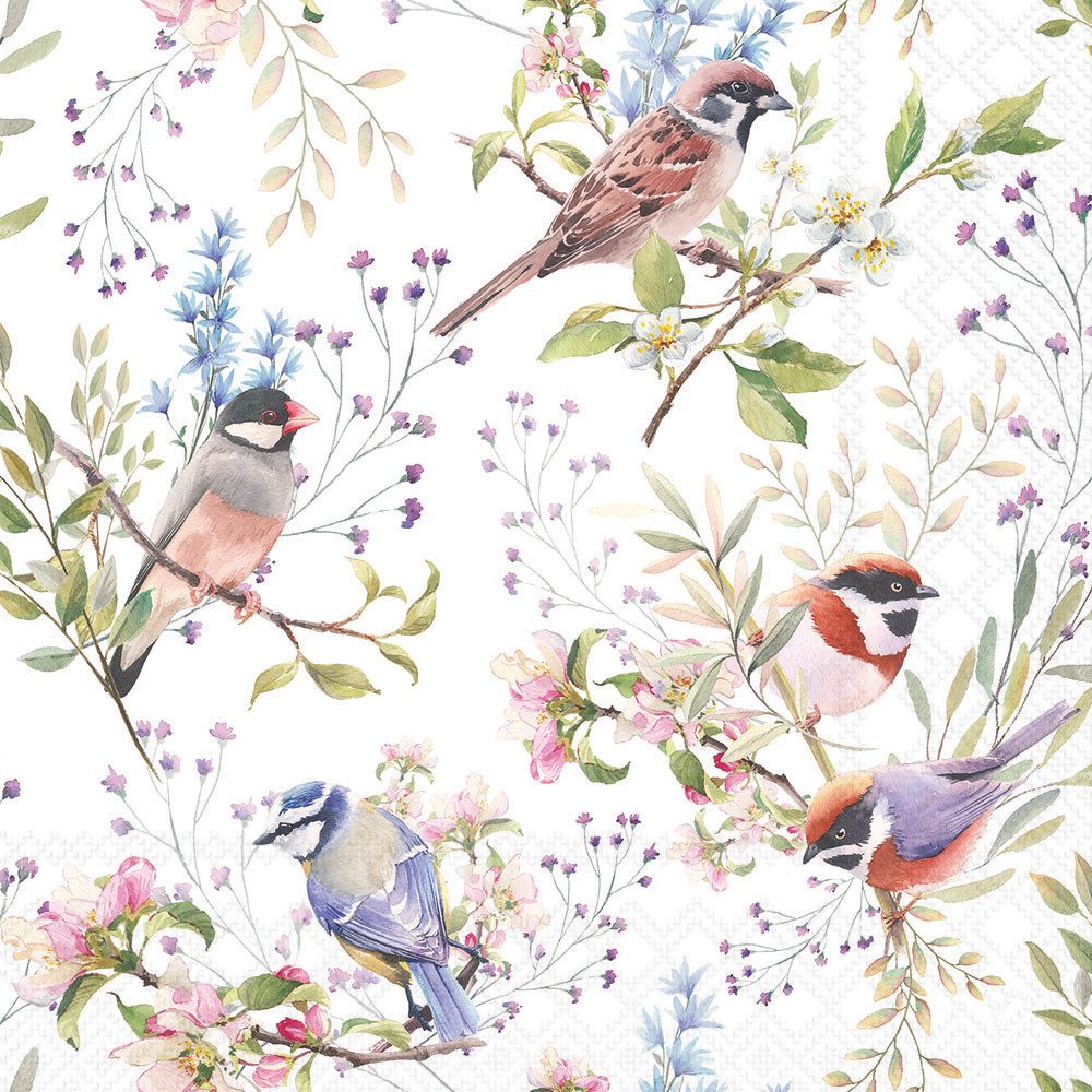 Ambiente® Papierserviette Serviette Busy Birds, (20 St), 20 Stück