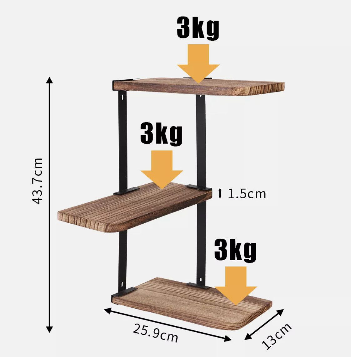 Holz Lichter Wandregal Eckregal Zickzack Holz, Platzsparendes Wandregal & S günstig online kaufen