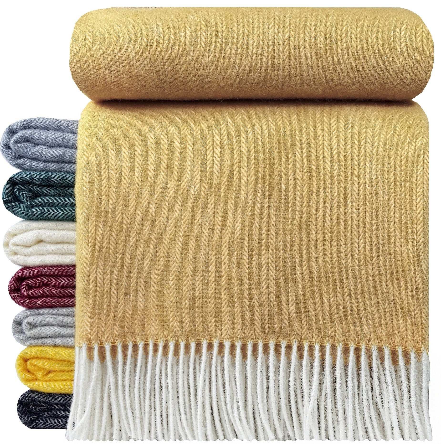 Wolldecke "TIROL A" 100 % Wolle, 140 x 200 cm in versch. Farben, STTS