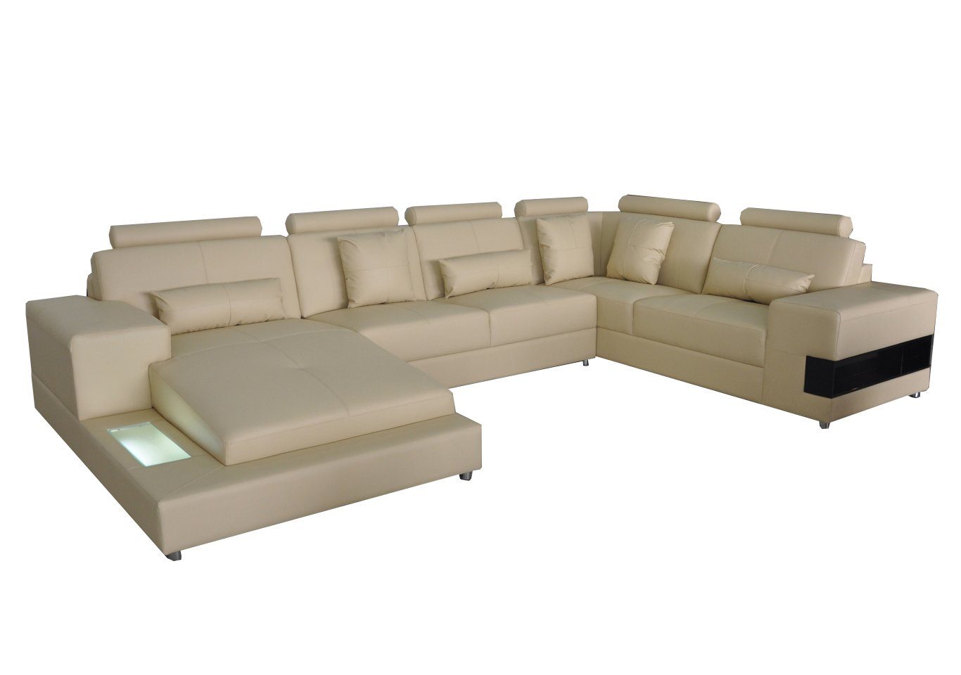 Design Modern Sofa Couch Wohnlandschaft Eck Ecksofa, JVmoebel Ledersofa U-Form