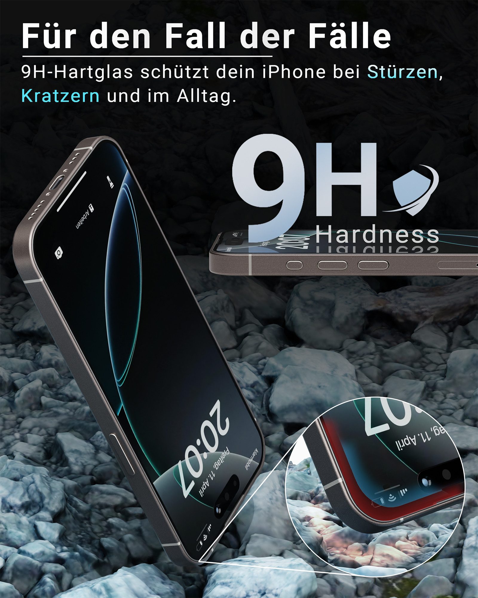 GreenHec Displayschutzglas Panzerfolie Sichtschutz iPhone 18 17 16 15 14 13 12 11 Pro Max 16e 17e für iPhone 16 Plus, Spar-Set, X Air, Privacy Glas Anti Spy, Sc – Bild 5 von 5