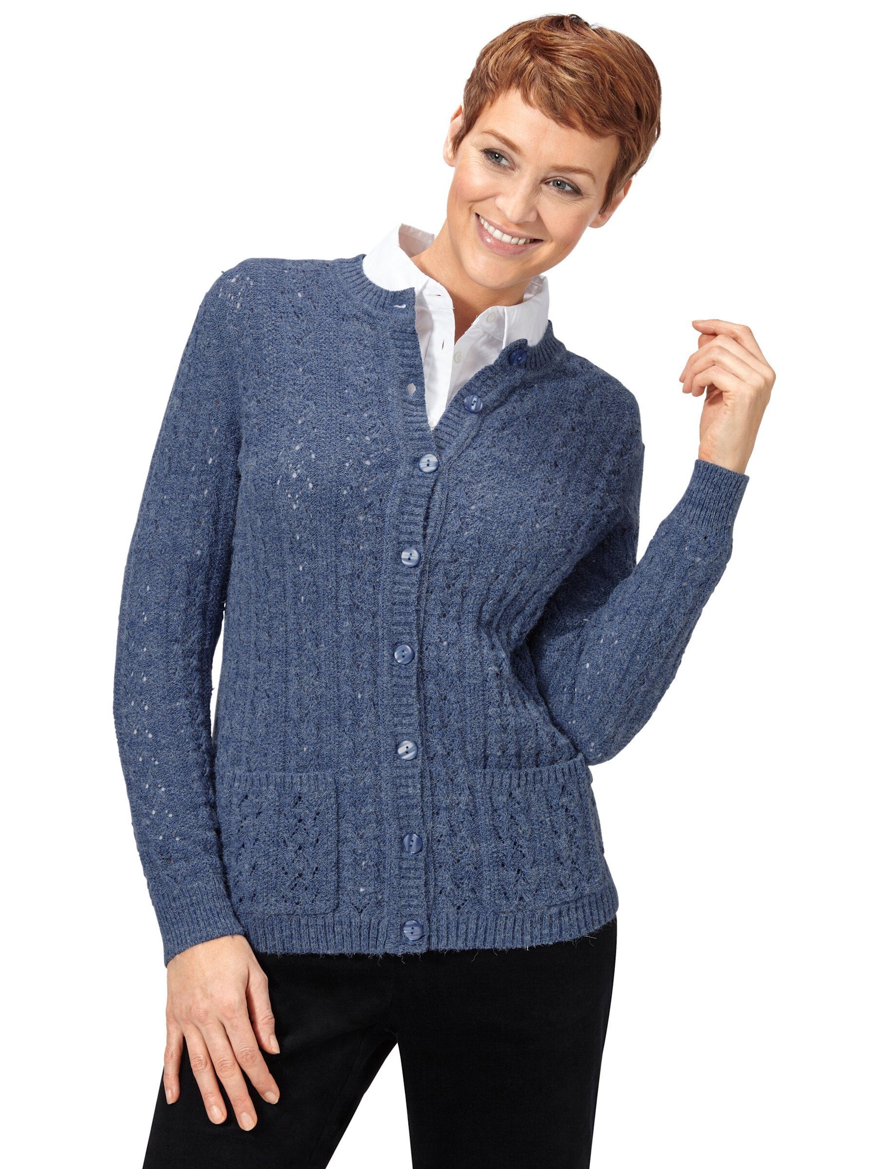 WITT WEIDEN Strickjacke blau-meliert