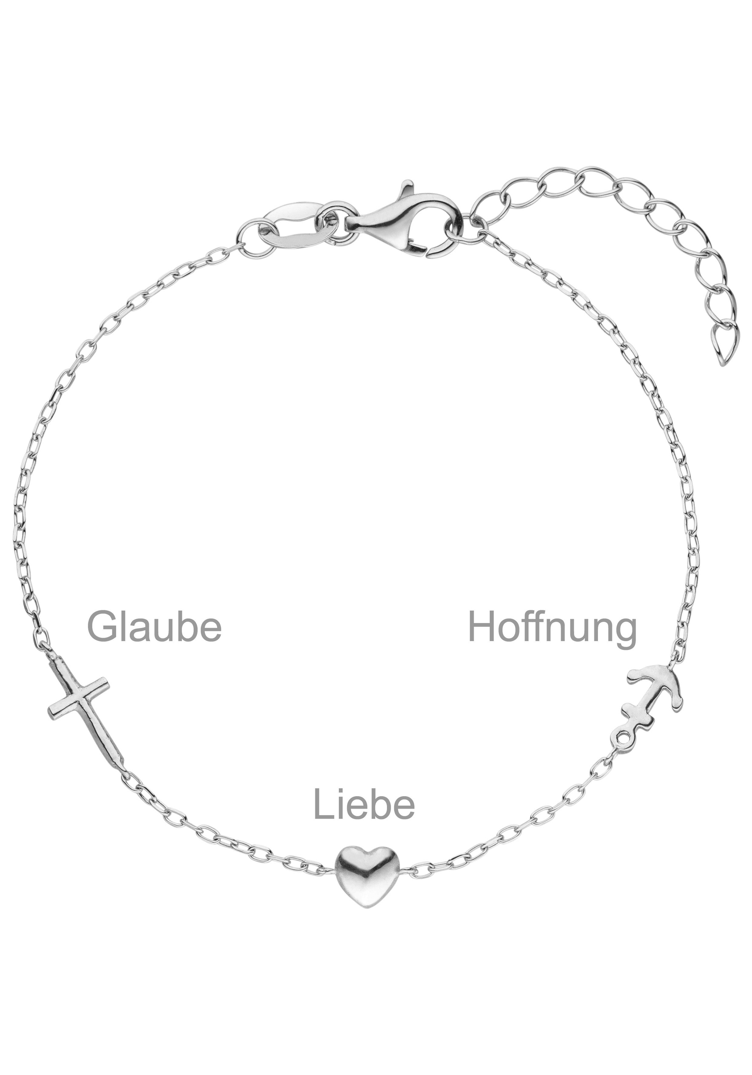 JOBO Armband Glaube Liebe Hoffnung, 925 Silber 19 cm günstig online kaufen
