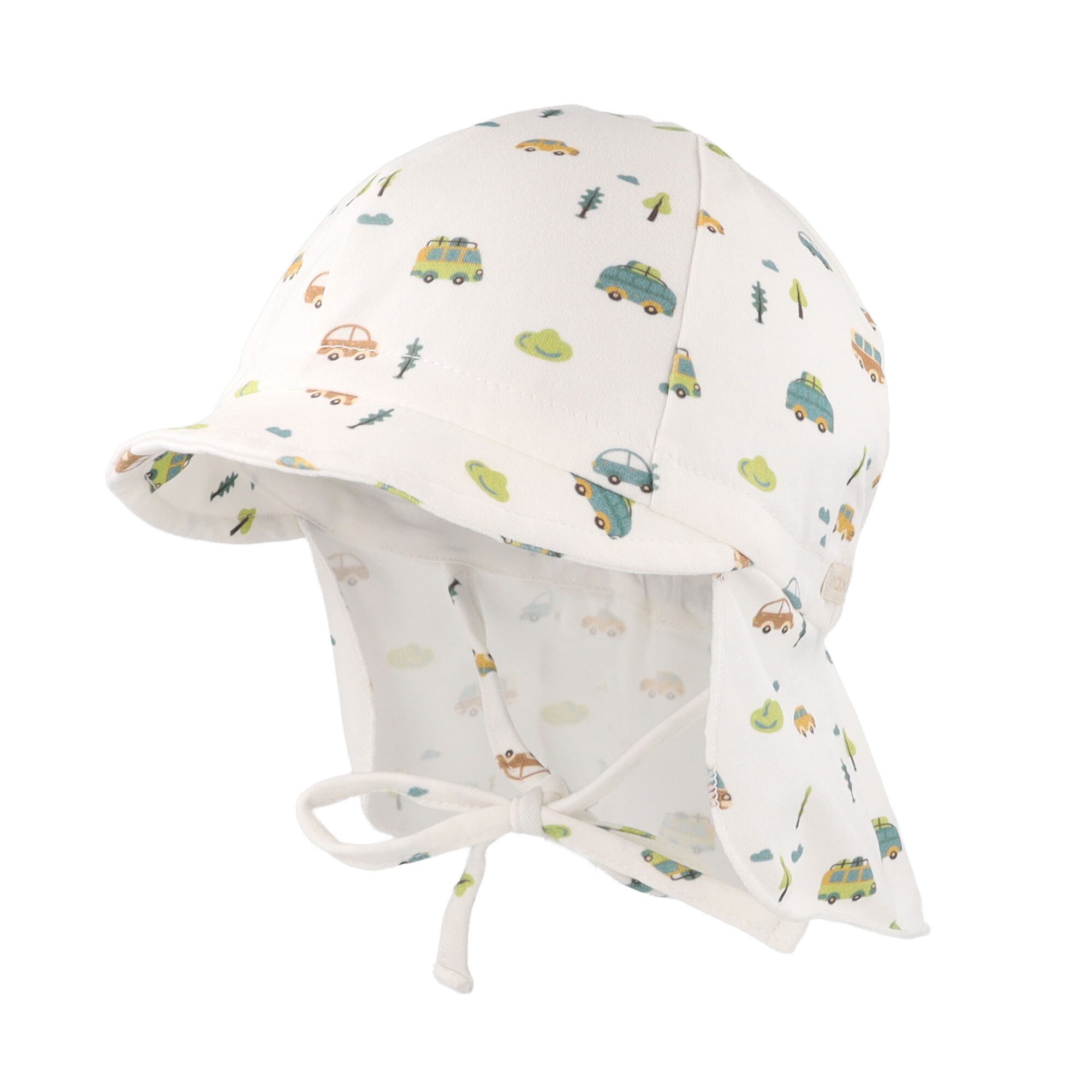 MAXIMO Jerseymütze GOTS BABY-Schildmütze, Band Nackenschutz, Jersey bedruckt (1-St) Baumwolljersey