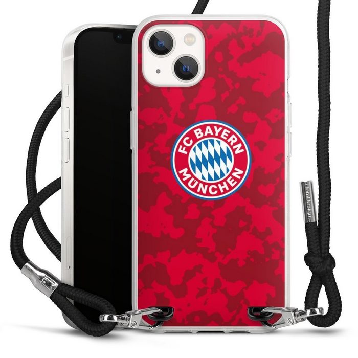 DeinDesign Handyhülle FC Bayern München Camouflage FCB Camouflage Muster FCB Apple iPhone 13 Handykette Hülle mit Band Case zum Umhängen
