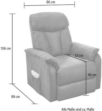 Jockenhöfer Gruppe TV-Sessel Dorsten, mit Liegefunktion durch Körperdruckverstellung, TFK und Nosagfederung