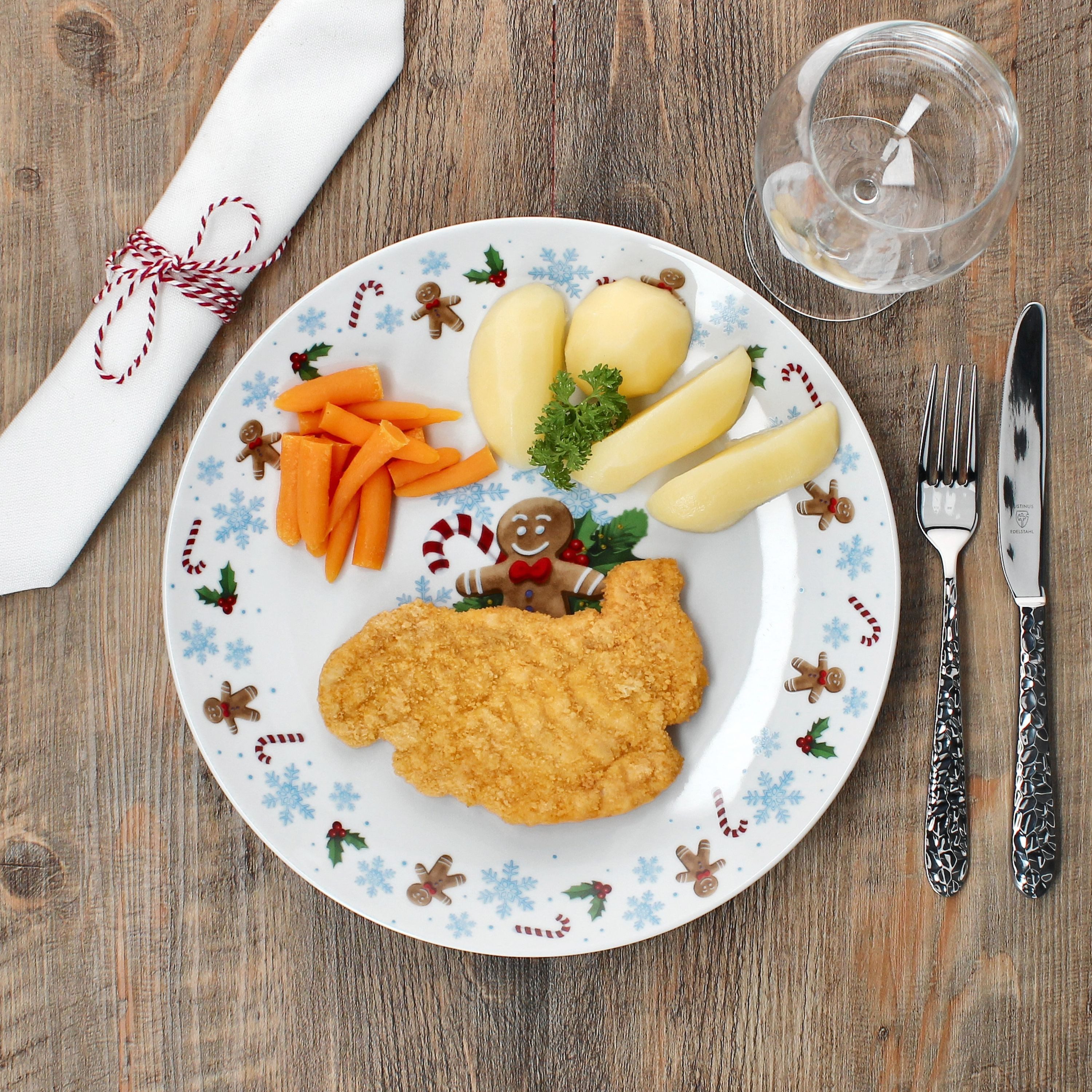 MamboCat Speiseteller 6x Candyman Speiseteller Porzellan 6 Personen Essteller Weihnachten, Weihnachtsgeschirr, Winter, Weihnachtsset, Geschirr, Advent