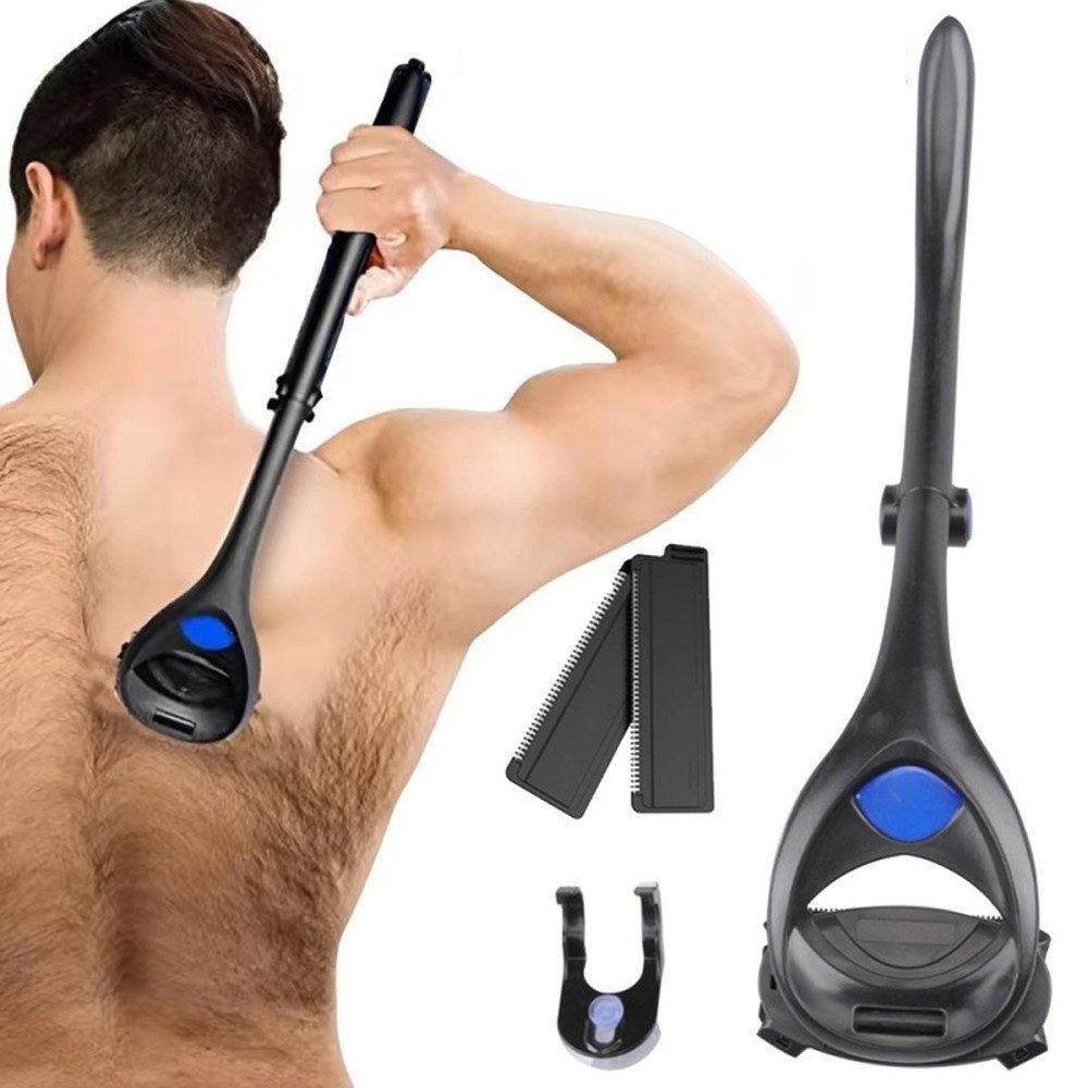 wohnTRAUM24 Haarschneider Männer Rückenrasierer, Ergonomischer Rückenhaarentferner für Männer, Geeignet zur Haarentfernung an Brust, Rücken sowie Armen und Bauch