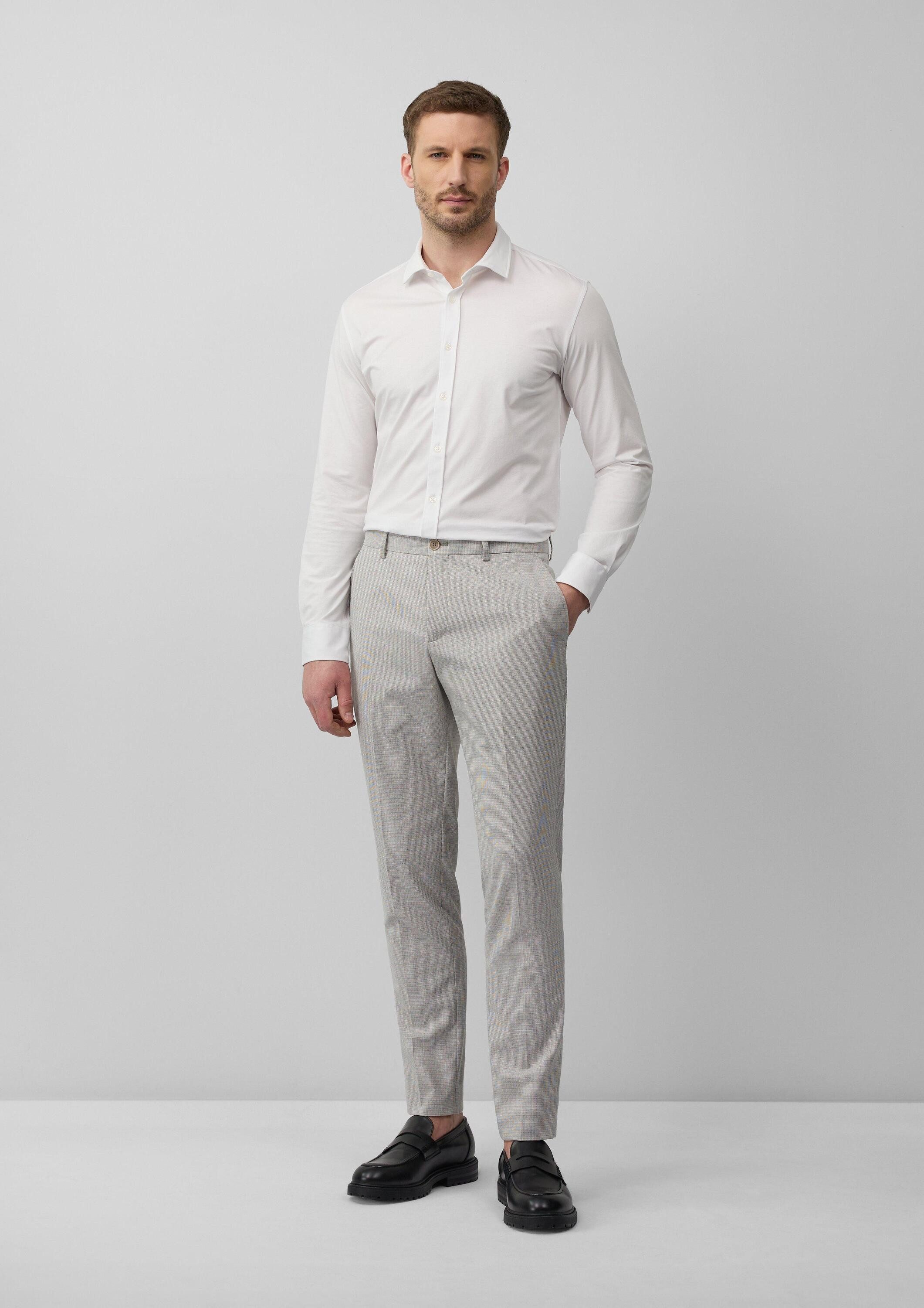 s.Oliver Chinos Hose S.OPURE s.O PURE: Anzughose aus kariertem Stretch-Gewe günstig online kaufen