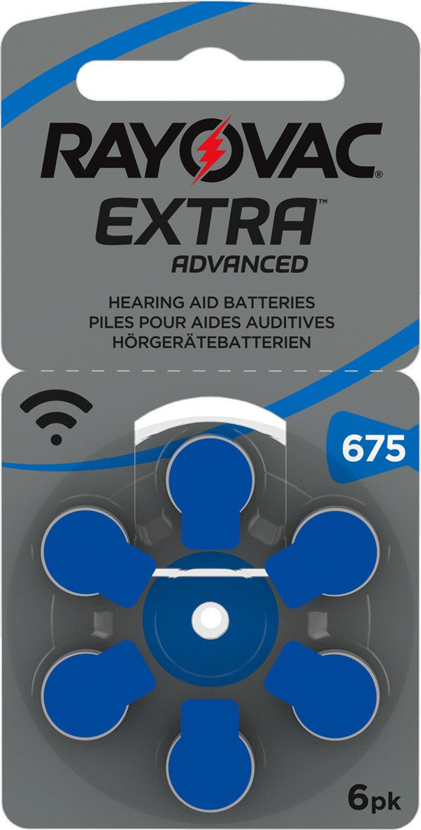 RAYOVAC RAYOVAC R675AE Extra Advanced Hörgeräte-Batterien Typ 675 (im 6er Pack Knopfzelle