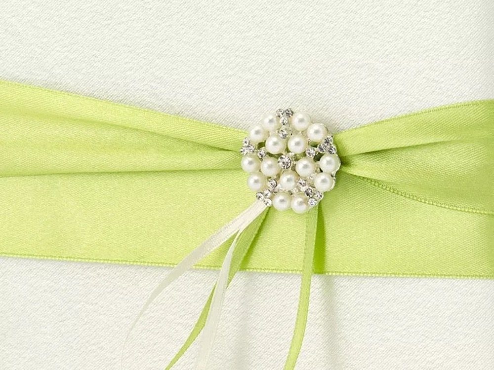 20 Perlen, und weiß, grünes 23cm x Gästebuch partydeco Band Konfetti