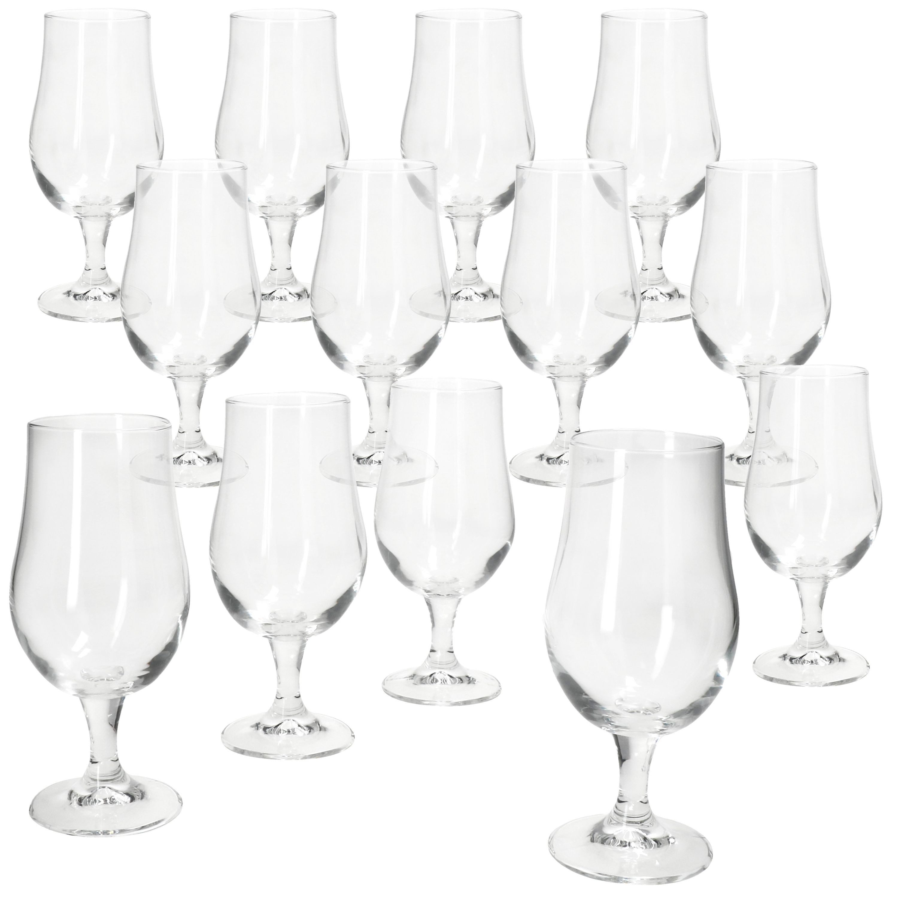 MamboCat Bierglas 12x Hook Pilsglas 350ml mit Fuß Biergläser klar 0,35L aus Glas, Glas