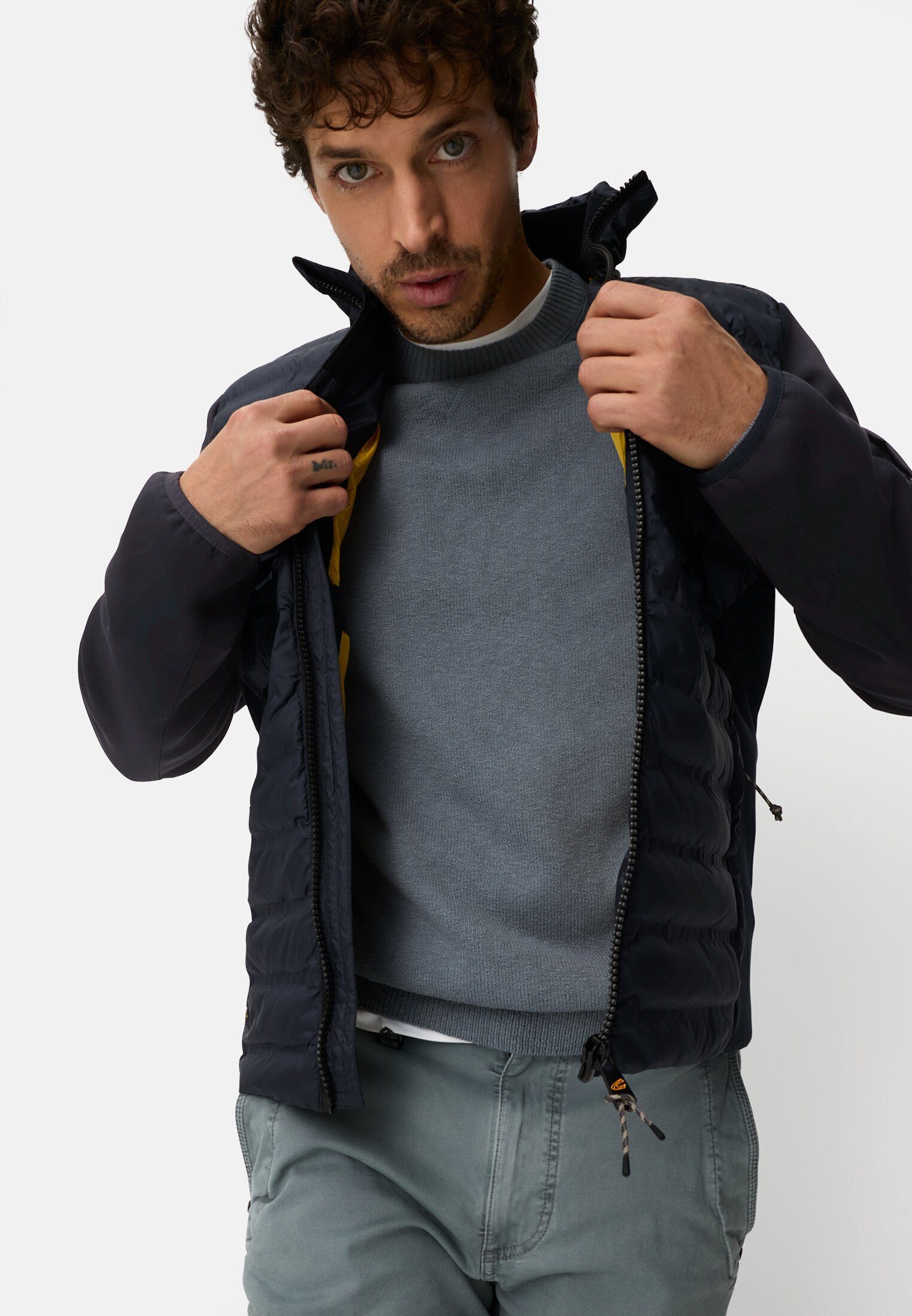 camel active Blouson mit Stehkragen Langarm Stehkragen Markenlogo