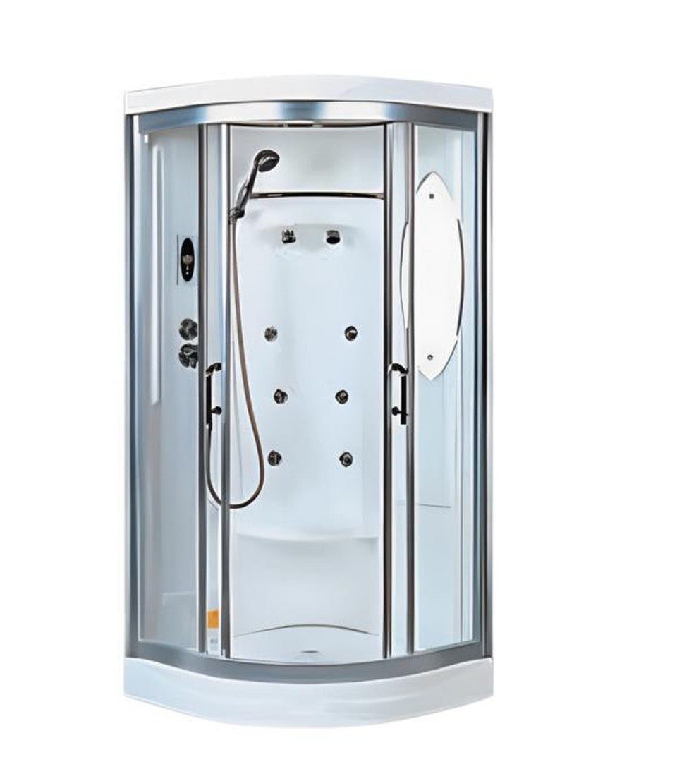 Xlmoebel Dampfdusche Luxusduschkabine von XLMOEBEL mit LED-Beleuchtung und Aluminiumrahmen, BxT: 120x120 cm, Duschkabine, 1-tlg., Duschkabine 120 x 120 x 210 cm, Made in Europa