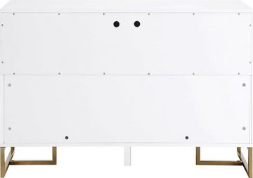 CosmoLiving by Cosmopolitan Sideboard Herringbone, 1 verstellbarer Einlegeboden pro Fach, MDF, Höhe 82 cm, Breite 122 cm