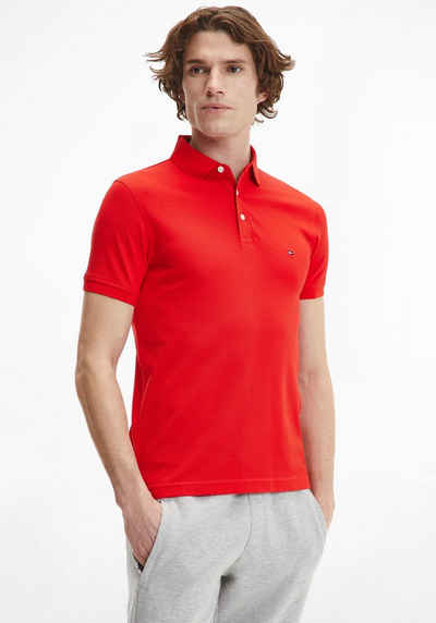 Tommy Hilfiger Poloshirt 1985 SLIM POLO Markenstickerei, aus Baumwoll-Piqué