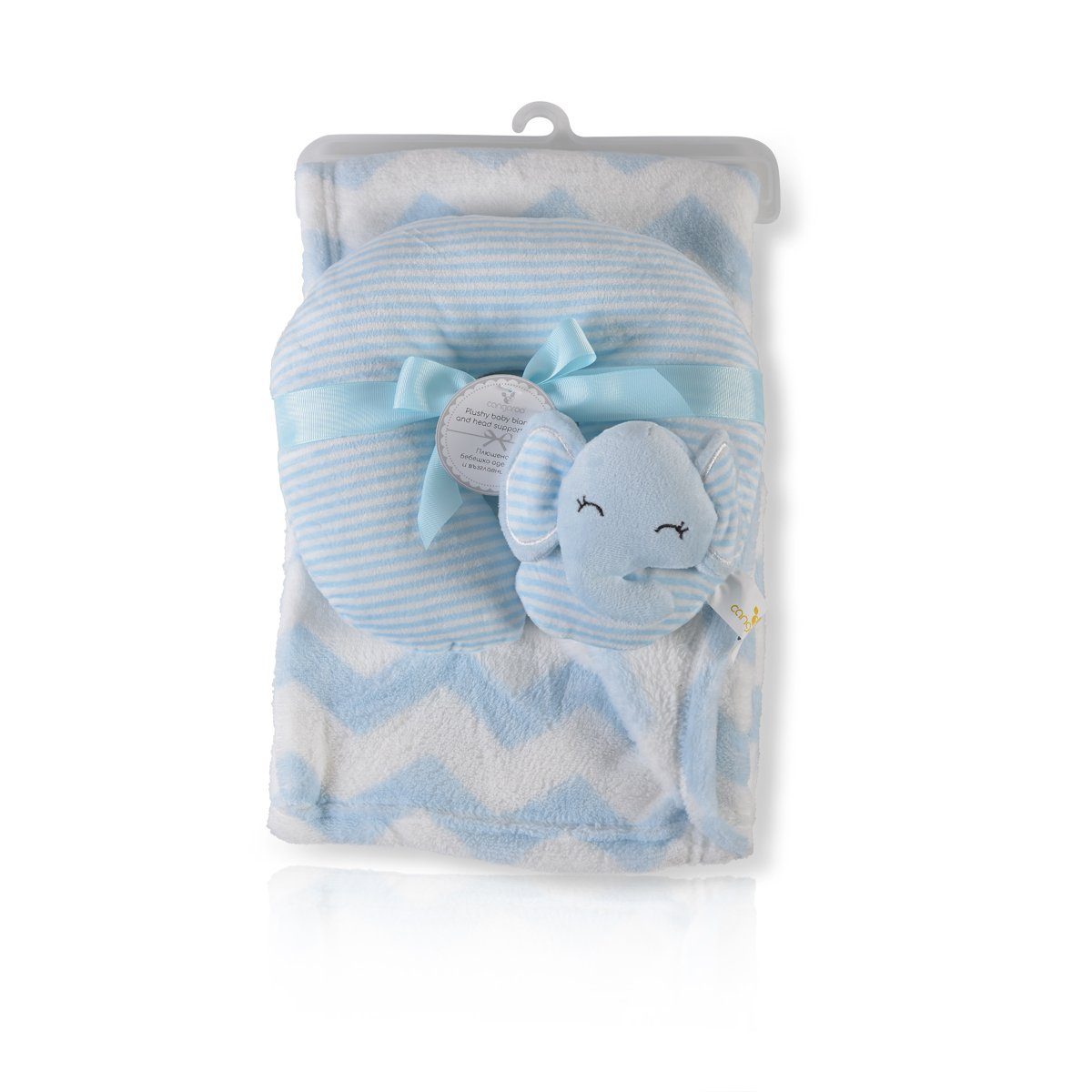 cm Babydecke kuschelige 90 x Babydecke Cangaroo, Sammy, 75 Nackenkissen Größe Babydecke blau