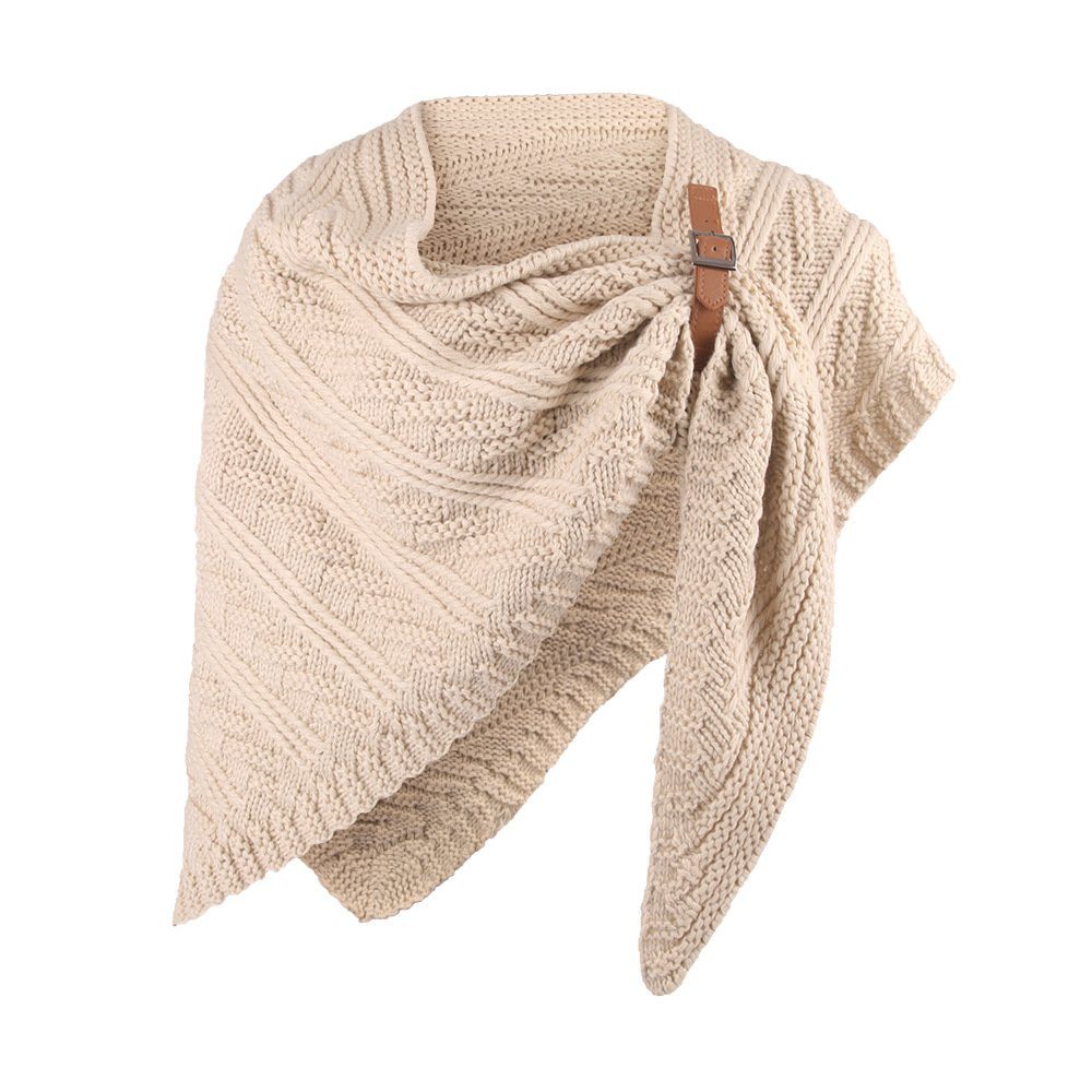 SCOHEAD Modeschal Dreiecksschal Damen Strick Wärmende, (Soft Knitwear Schal Halstuch), Herbst Winter Trachtenmode Geschenk für Frauen beige
