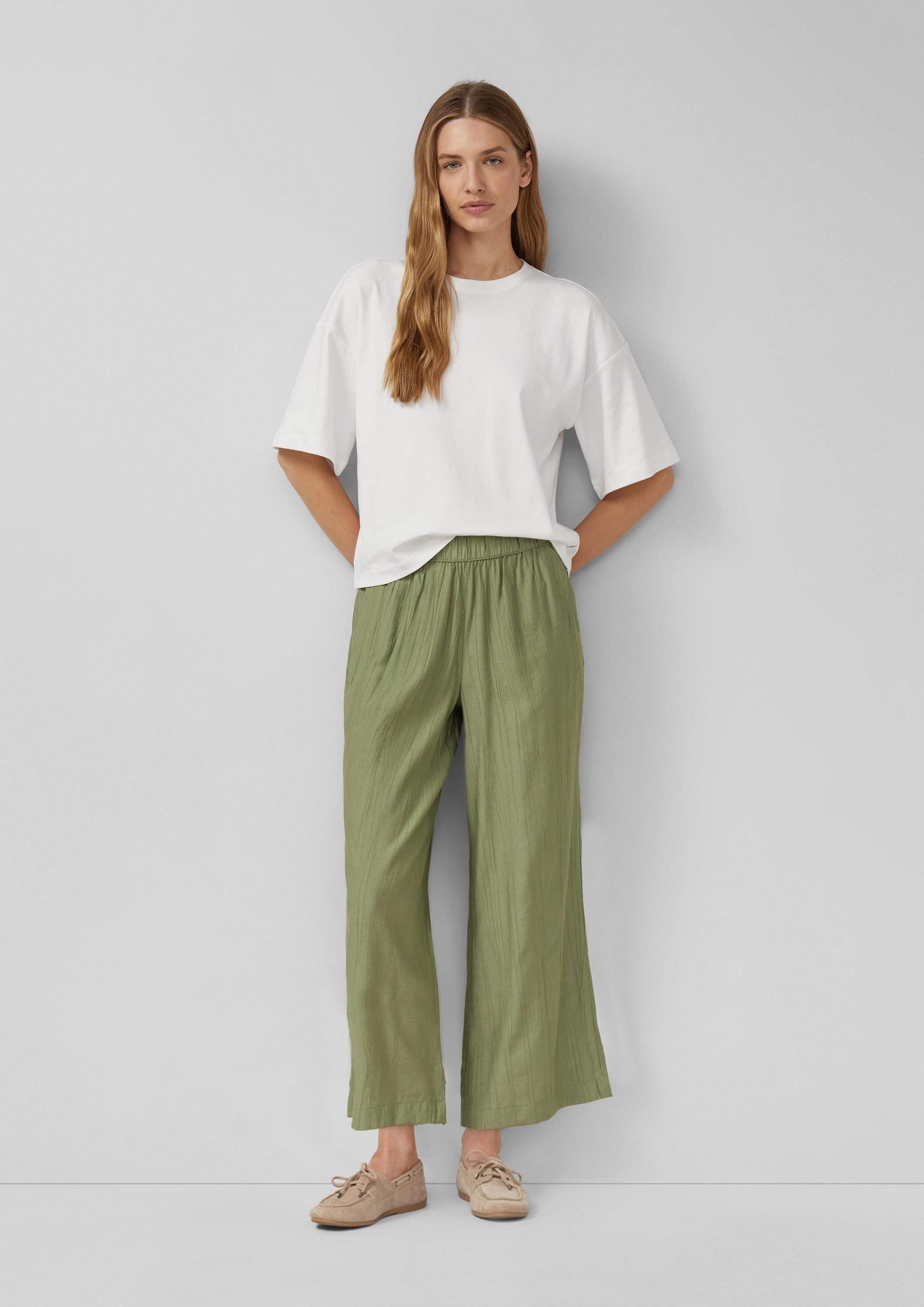 s.Oliver 7/8-Hose Hose Strukturierte Culotte mit Elastikbund