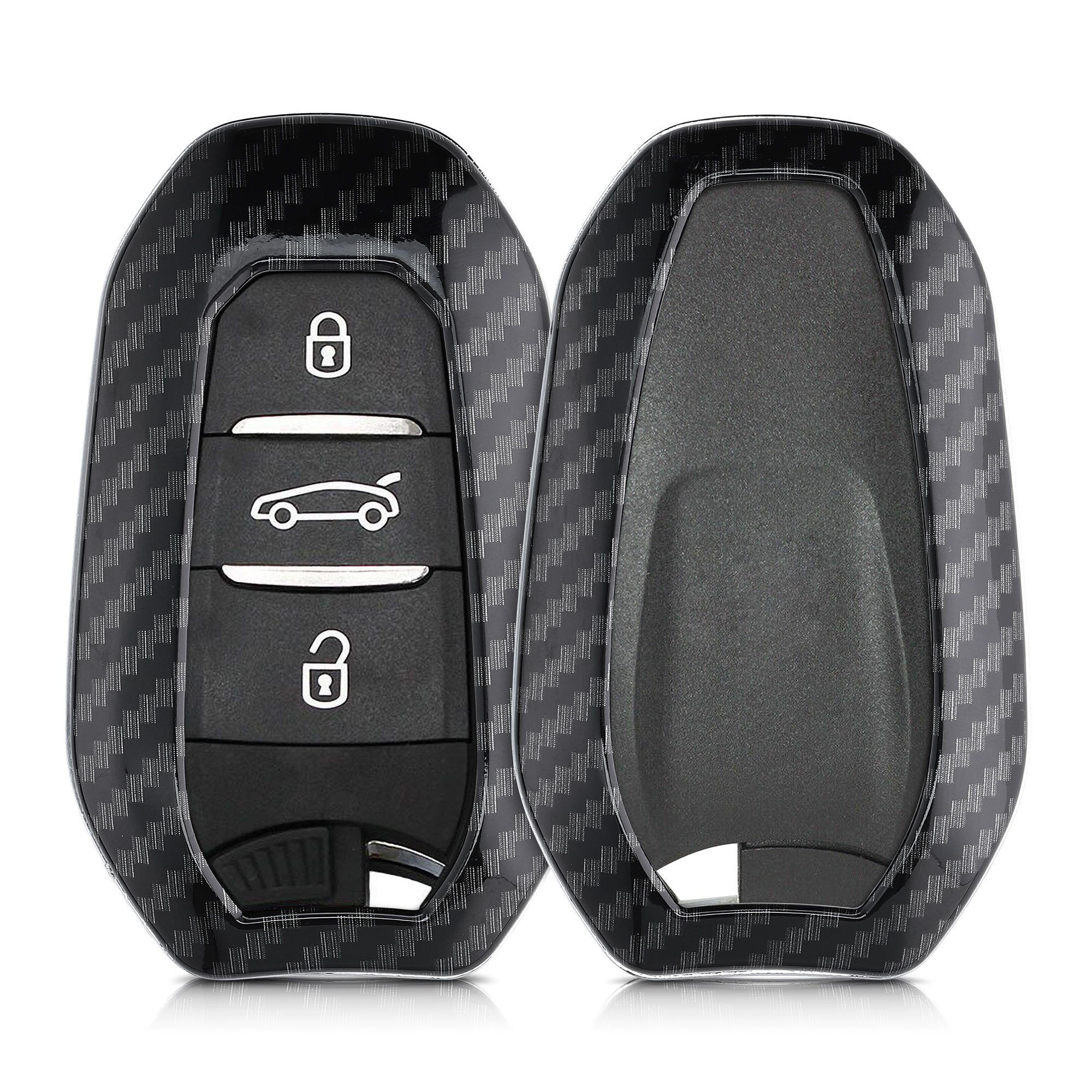 kwmobile Schlüsseltasche Autoschlüssel Hülle für Peugeot Citroen, Hardcover Schutzhülle Schlüsselhülle